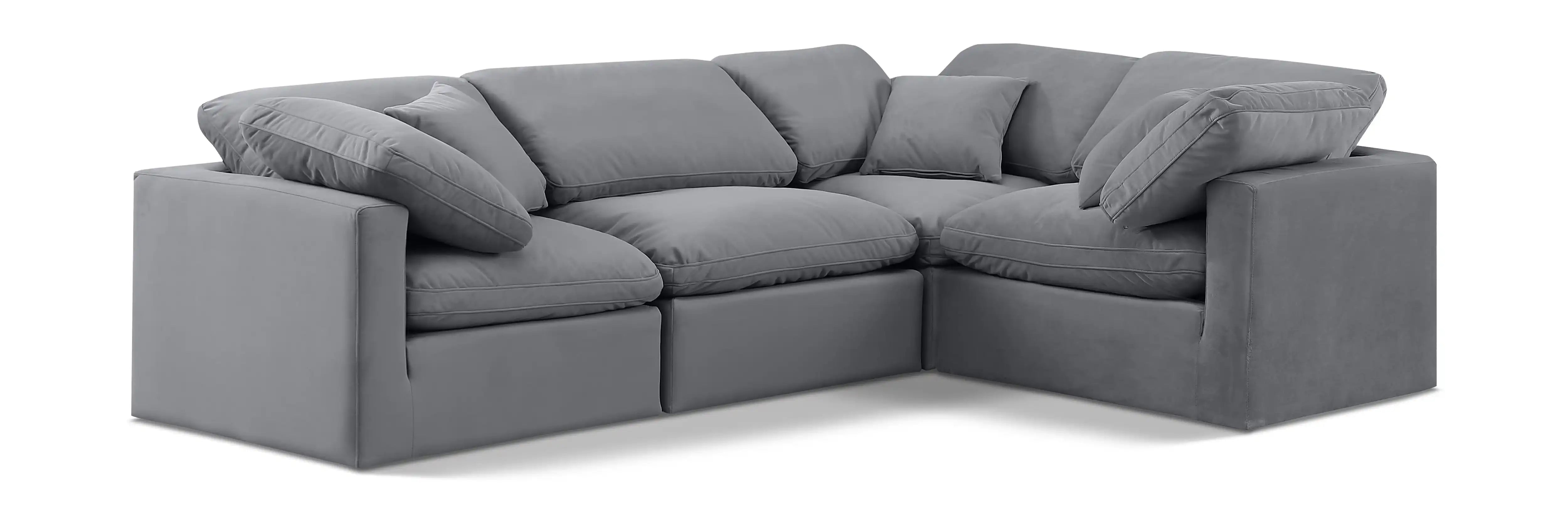 Indulge - Velvet 4 Piece Modular Corner Sectional - Best Buy Furniture