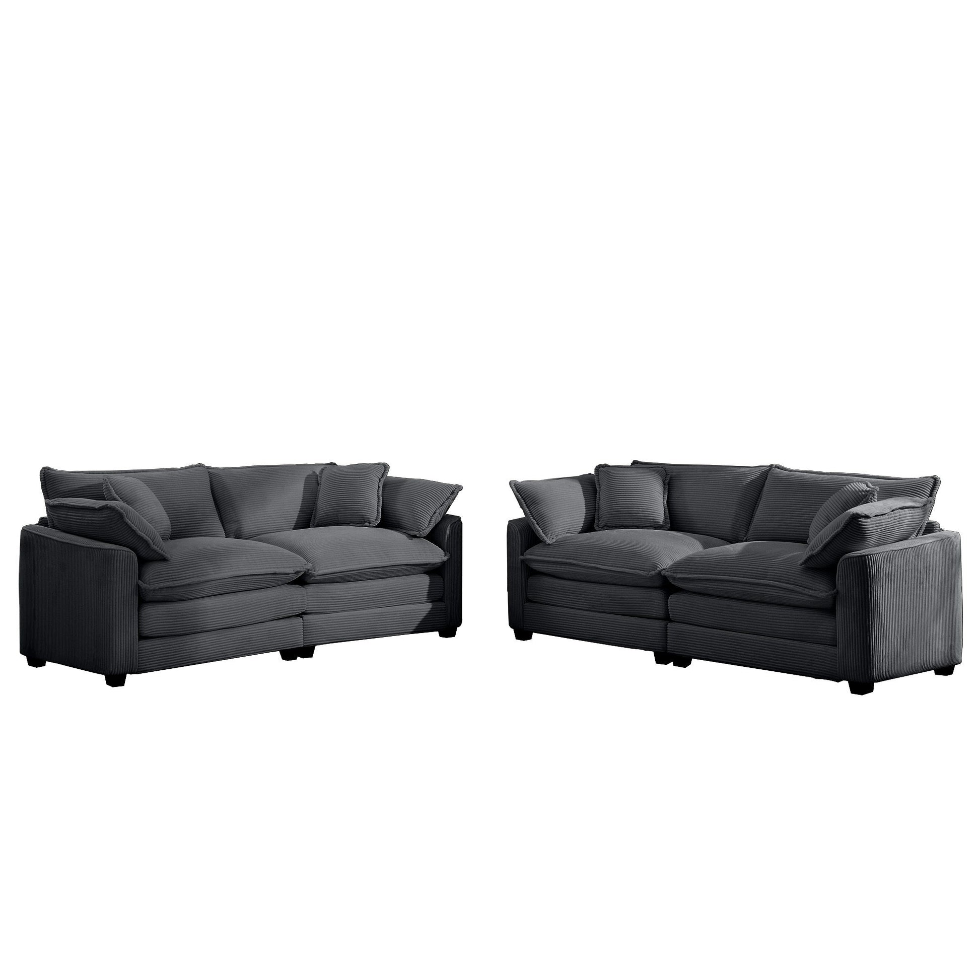 Elegant Corduroy Oversized Sectional Sofa Set With Deep Seats And Flexible Layout - Best Buy Furniture