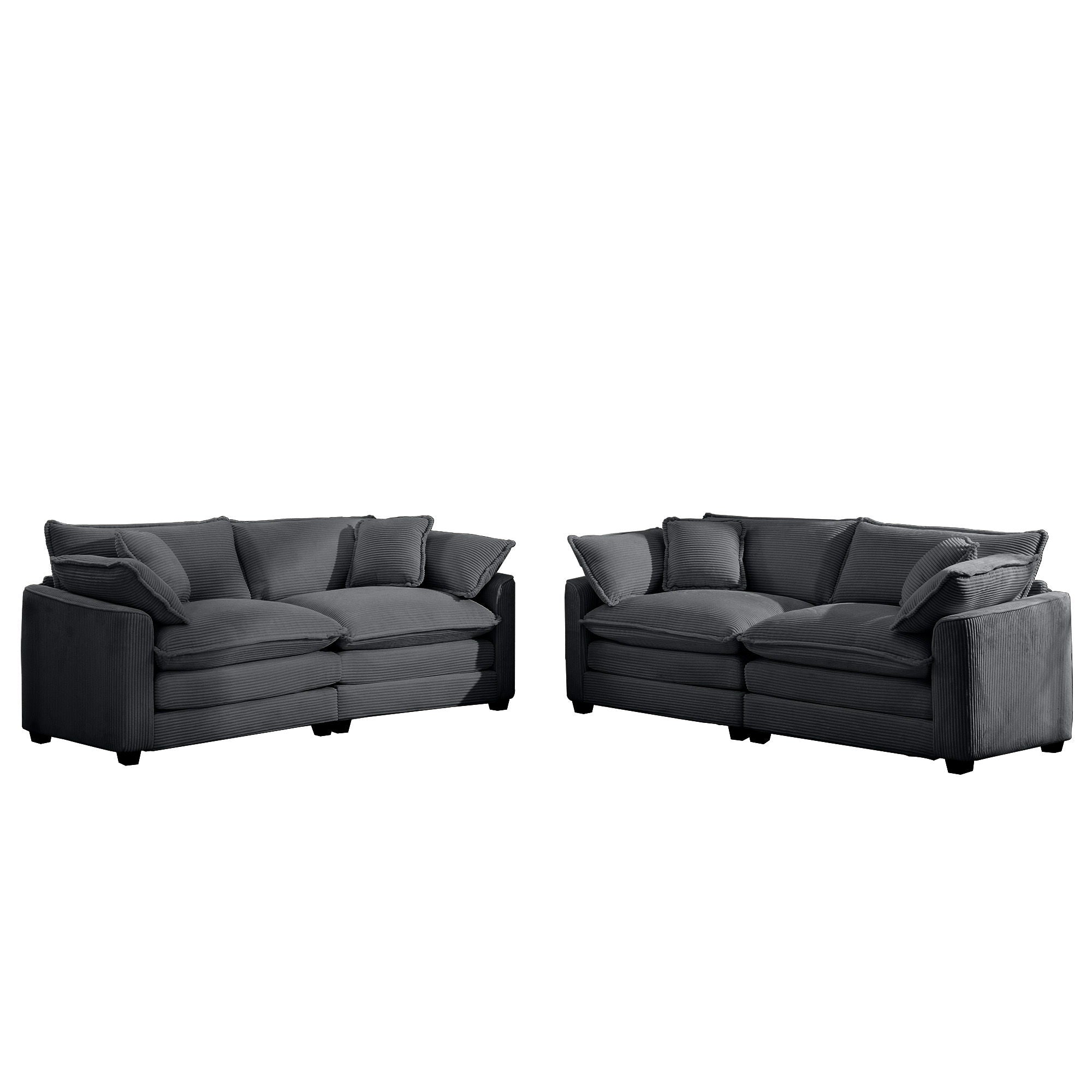 Elegant Corduroy Oversized Sectional Sofa Set With Deep Seats And Flexible Layout - Best Buy Furniture