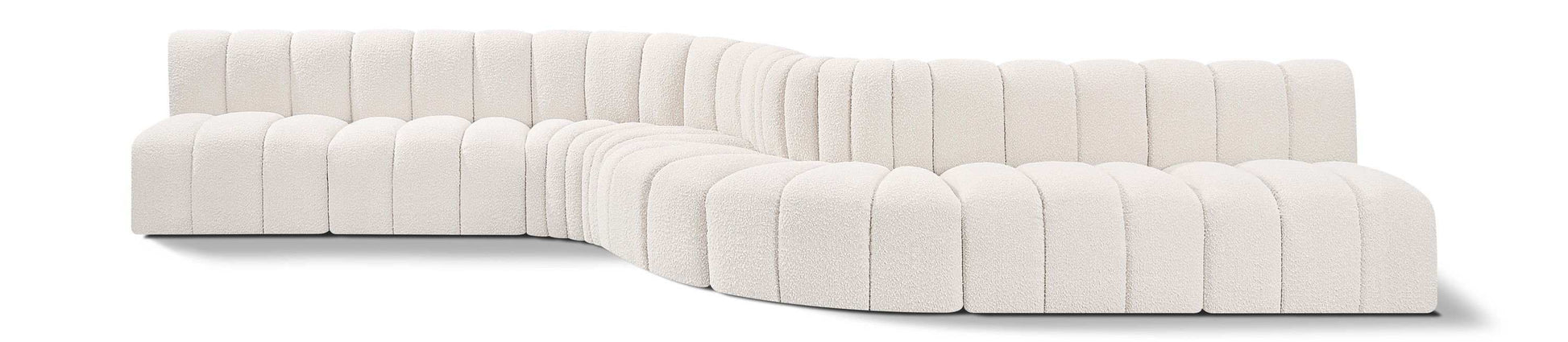 Arc - Boucle Fabric 8 Piece Curved Modular Sofa - Best Buy Furniture
