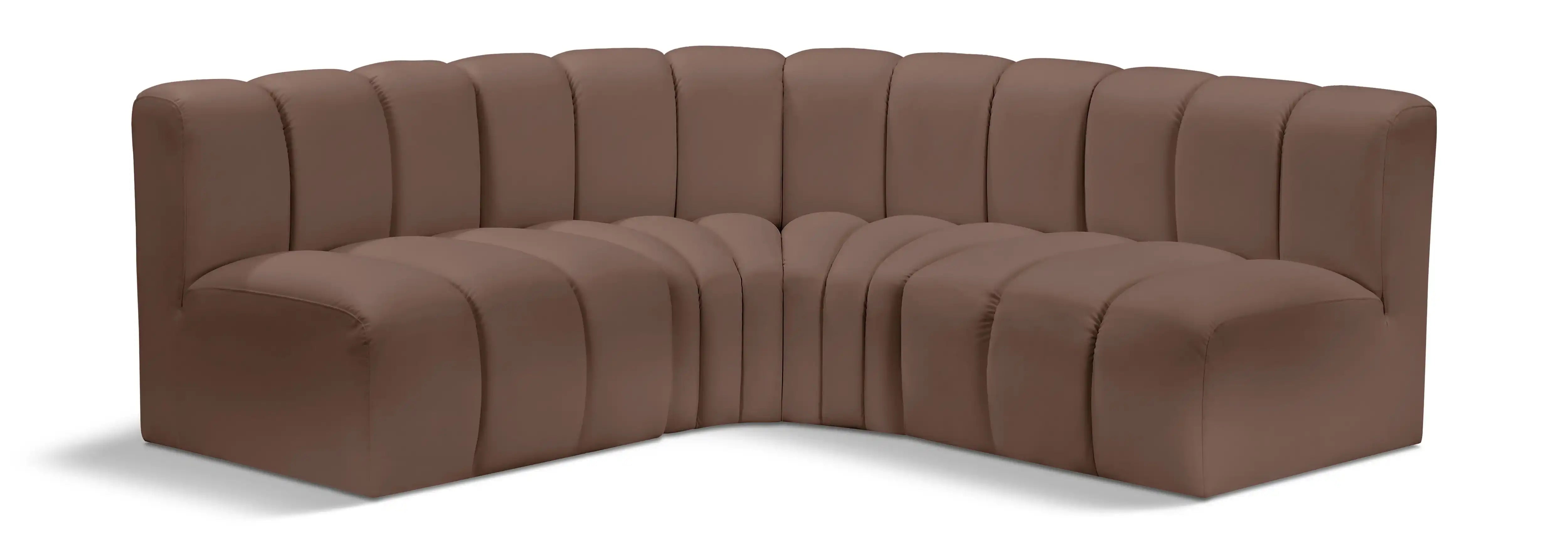 Arc - Faux Leather 4 Piece Corner Modular Sofa - Best Buy Furniture