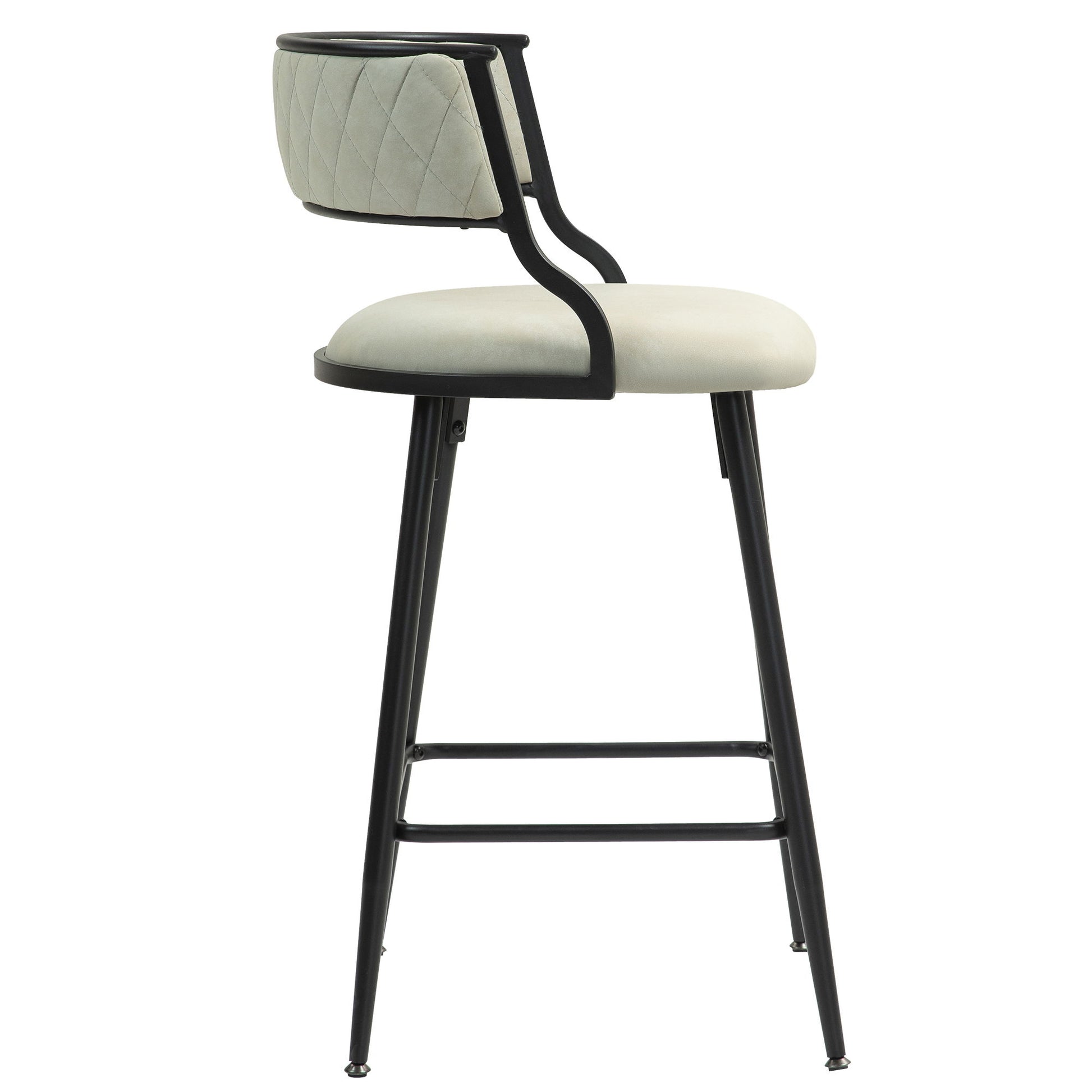 Counter Height Bar Stools With Powder Coating Base And Footrest (Set of 2) - Beige - Best Buy Furniture