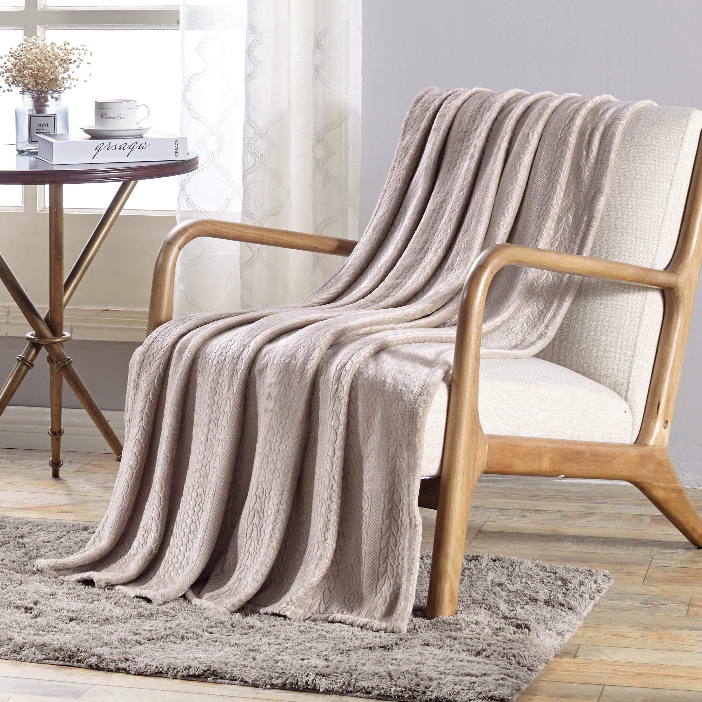 Decor&More Double Helix Embossed Ultra Lush Throw Blanket (50" x 60") - Best Buy Furniture