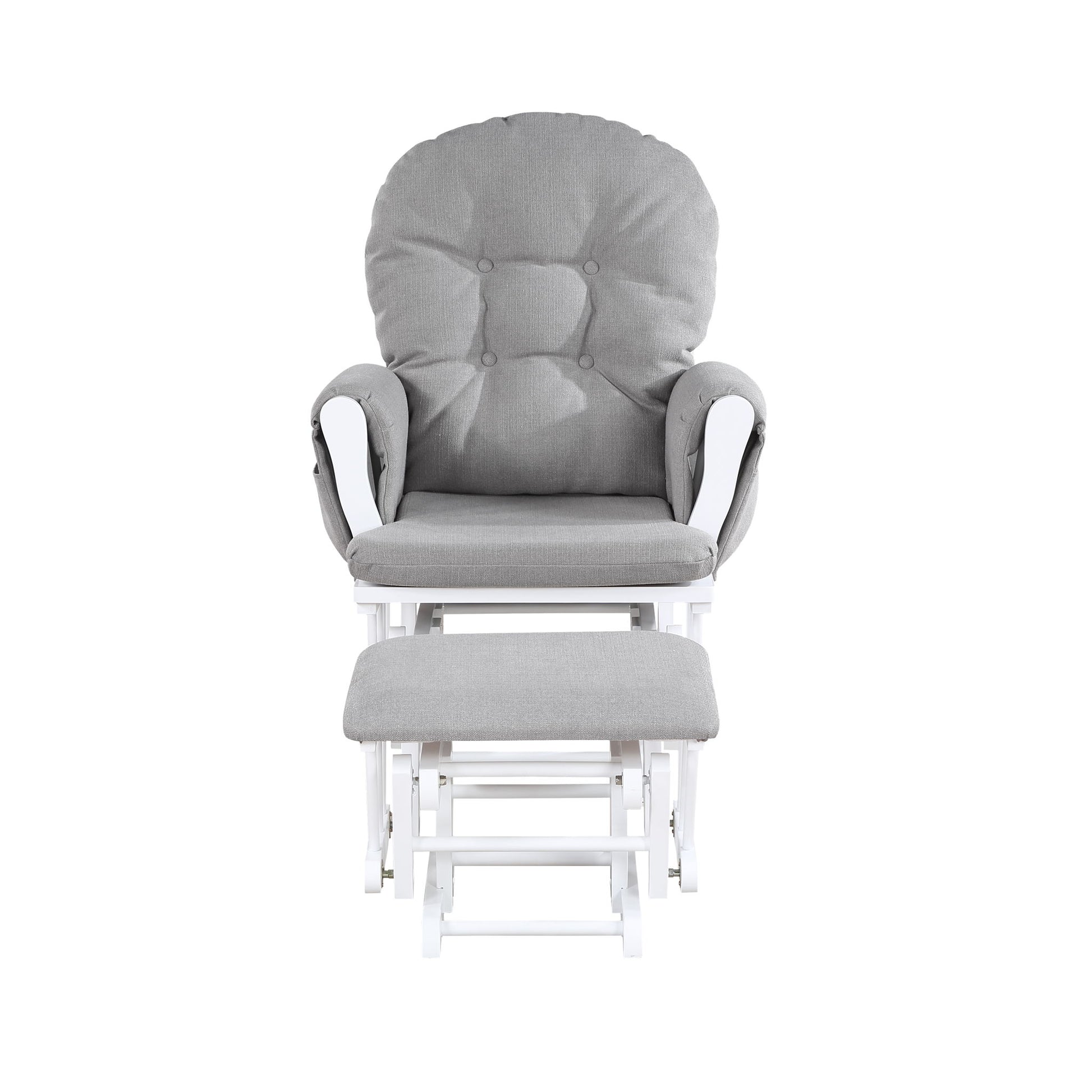 Mason - Glider And Ottoman White Wood - Best Buy Furniture