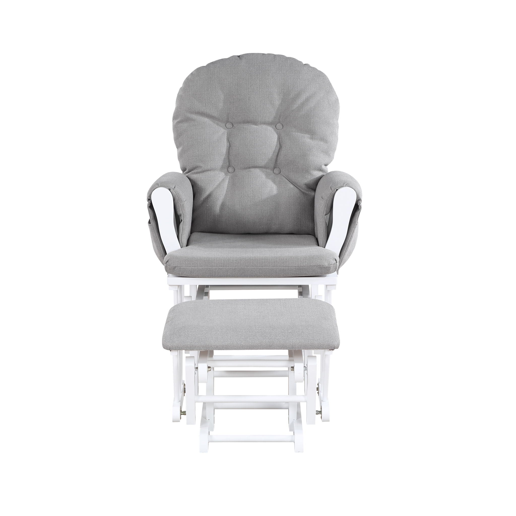 Mason - Glider And Ottoman White Wood - Best Buy Furniture