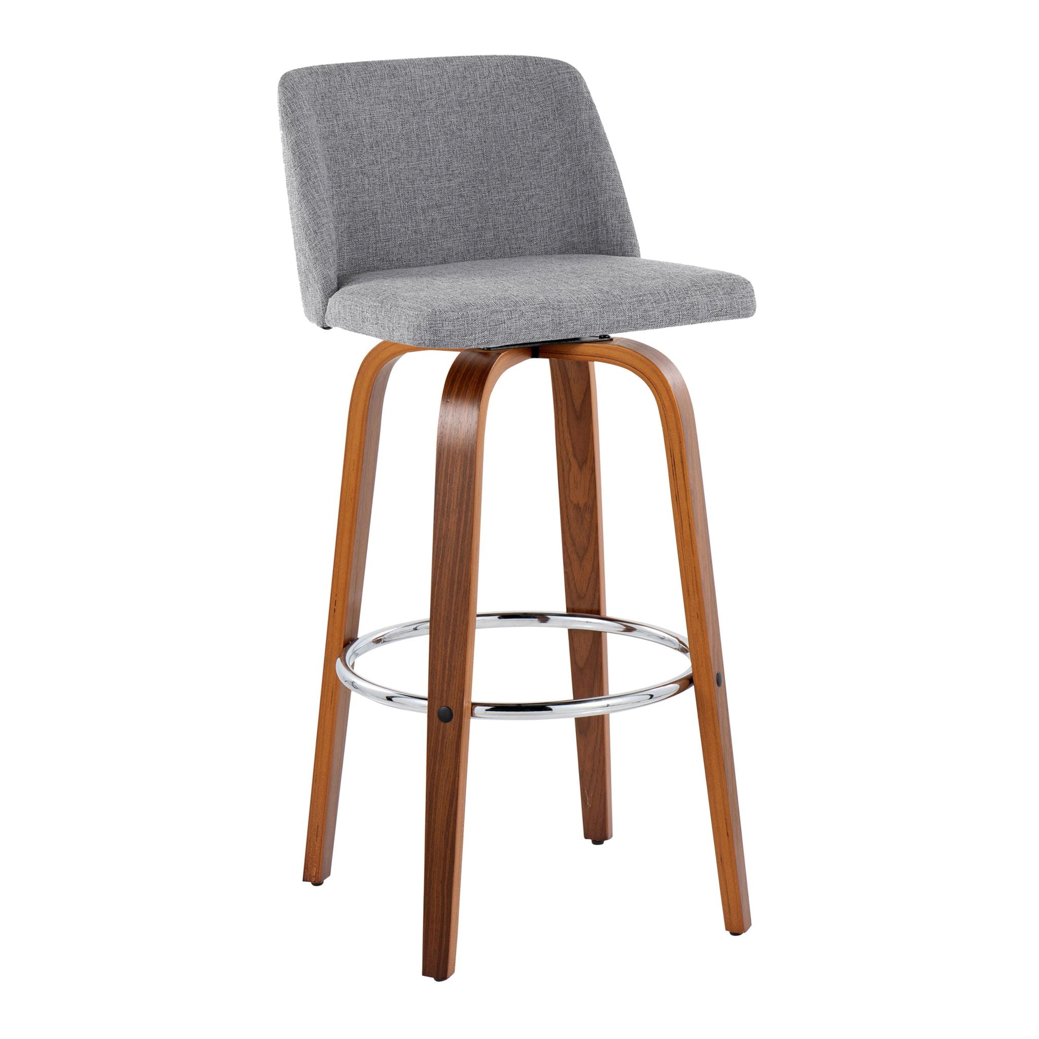 Toriano - Mid Century Modern Fixed Height, Barstool With Swivel With Round Footrest (Set of 2) - Best Buy Furniture