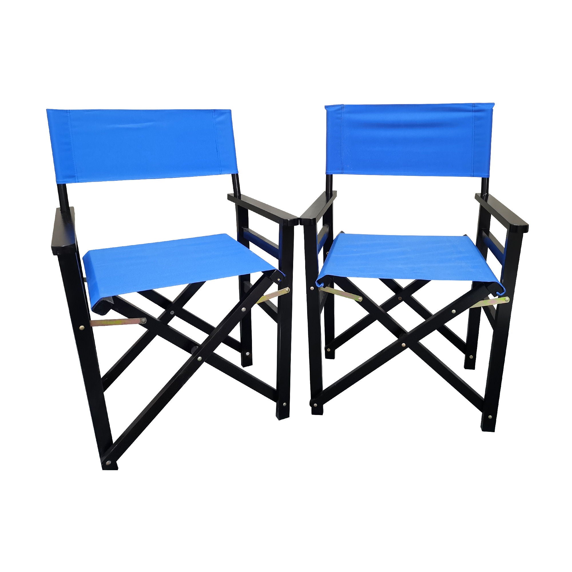 Folding Chair Wooden Director Chair Canvas Folding Chair Folding Chair (Set of 2) - Blue - Best Buy Furniture