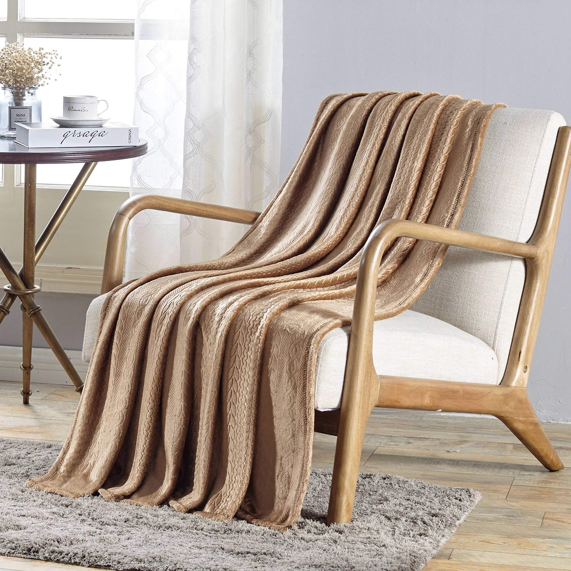 Decor&More Double Helix Embossed Ultra Lush Throw Blanket (50" x 60") - Best Buy Furniture