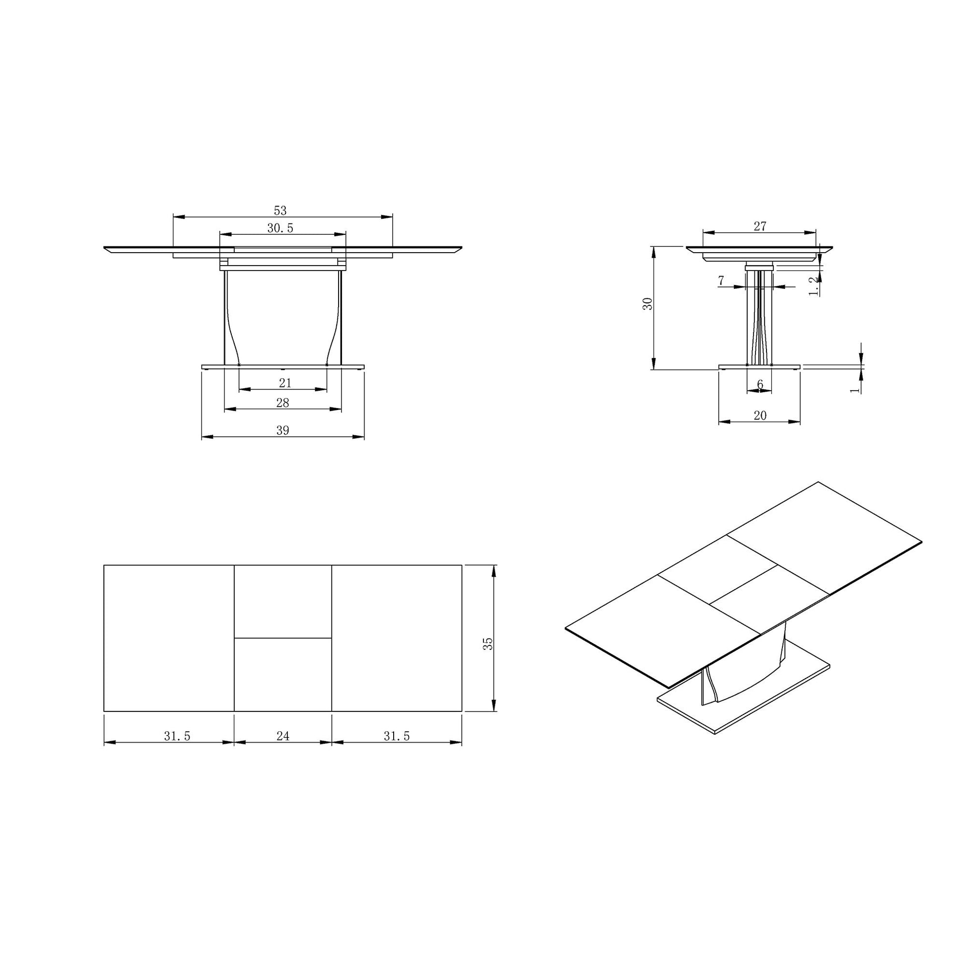 Audi - Dining Table - White - Best Buy Furniture