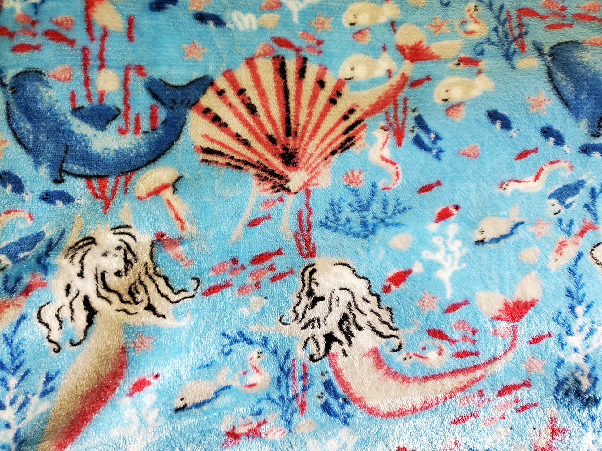 Decor&More Under The Sea Collection Microplush Throw Blanket (50" x 60") - Mermaid Paradise - Best Buy Furniture