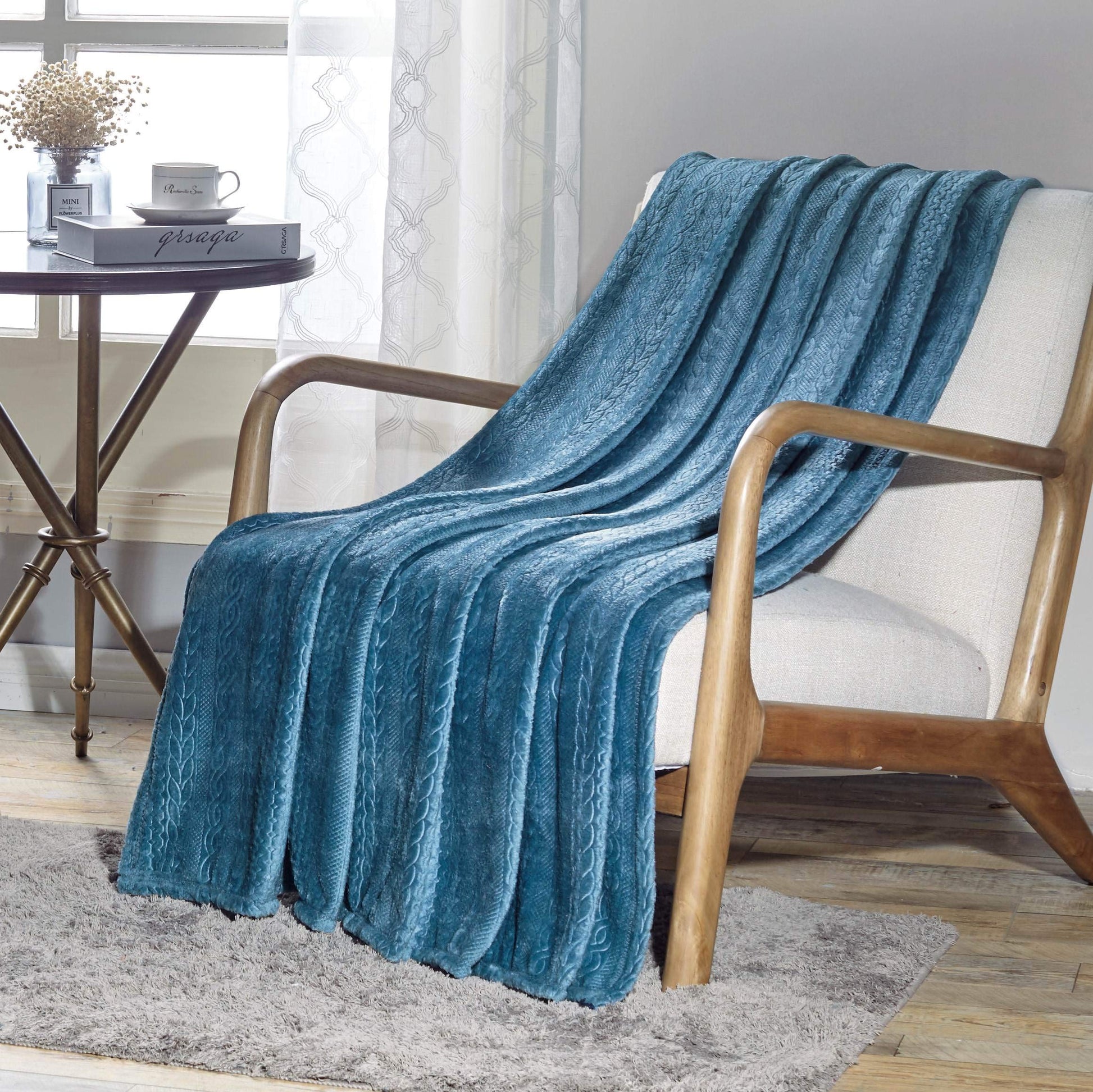Decor&More Double Helix Embossed Ultra Lush Throw Blanket (50" x 60") - Best Buy Furniture
