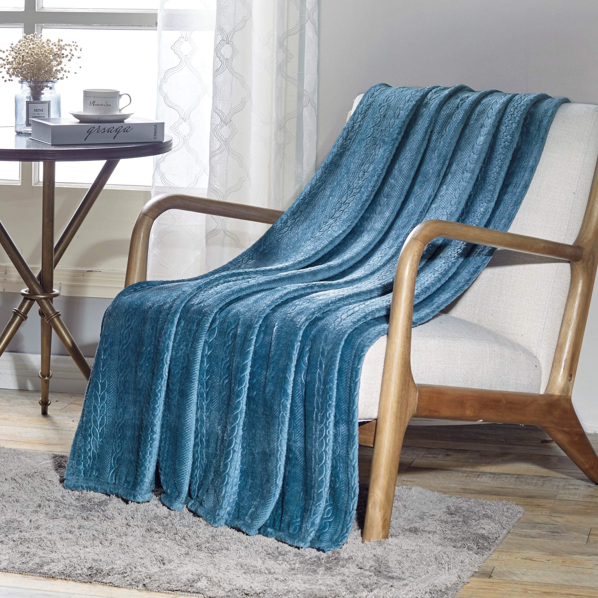 Decor&More Double Helix Embossed Ultra Lush Throw Blanket (50" x 60") - Best Buy Furniture