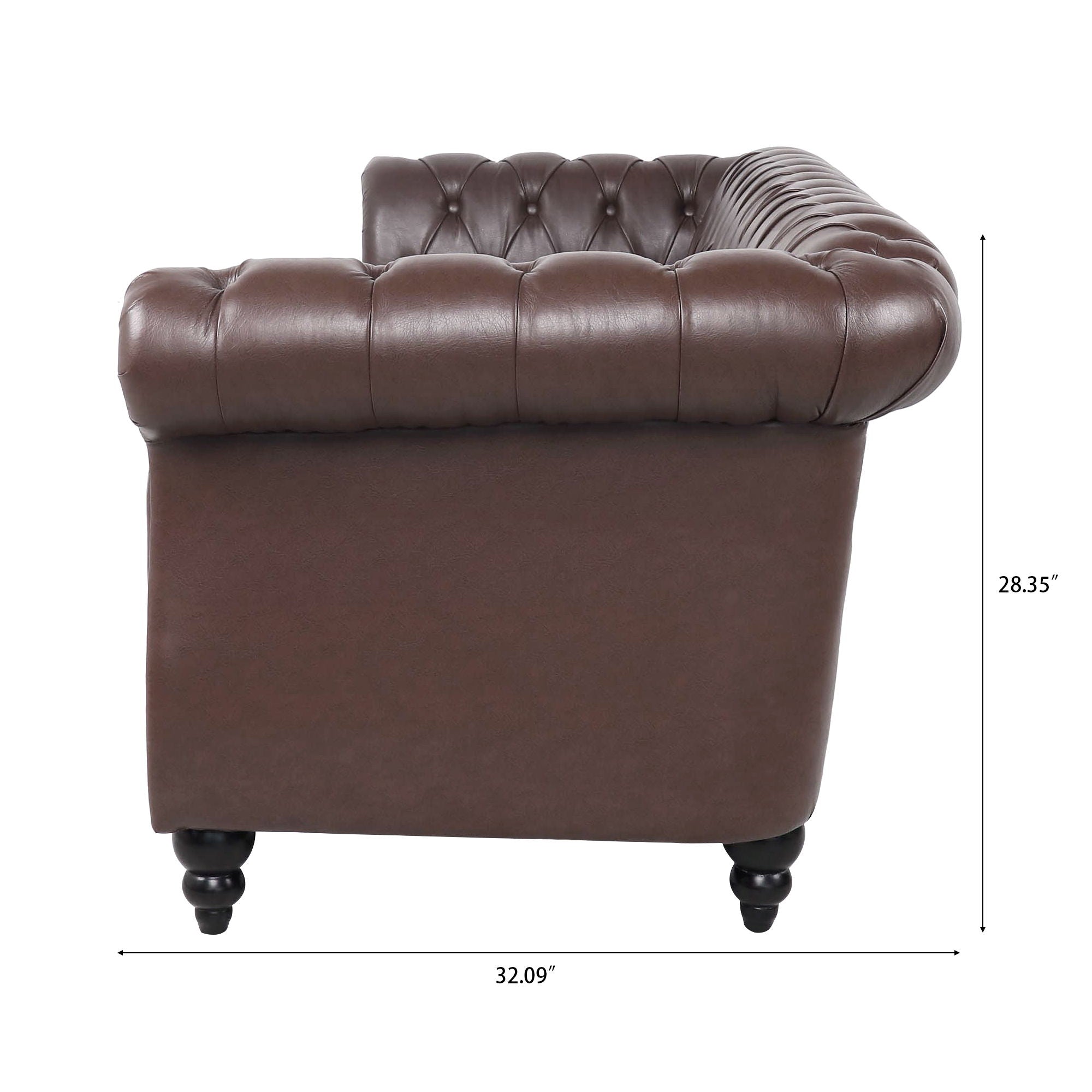 Rolled Arm Chesterfield 3 Seater Sofa - Best Buy Furniture