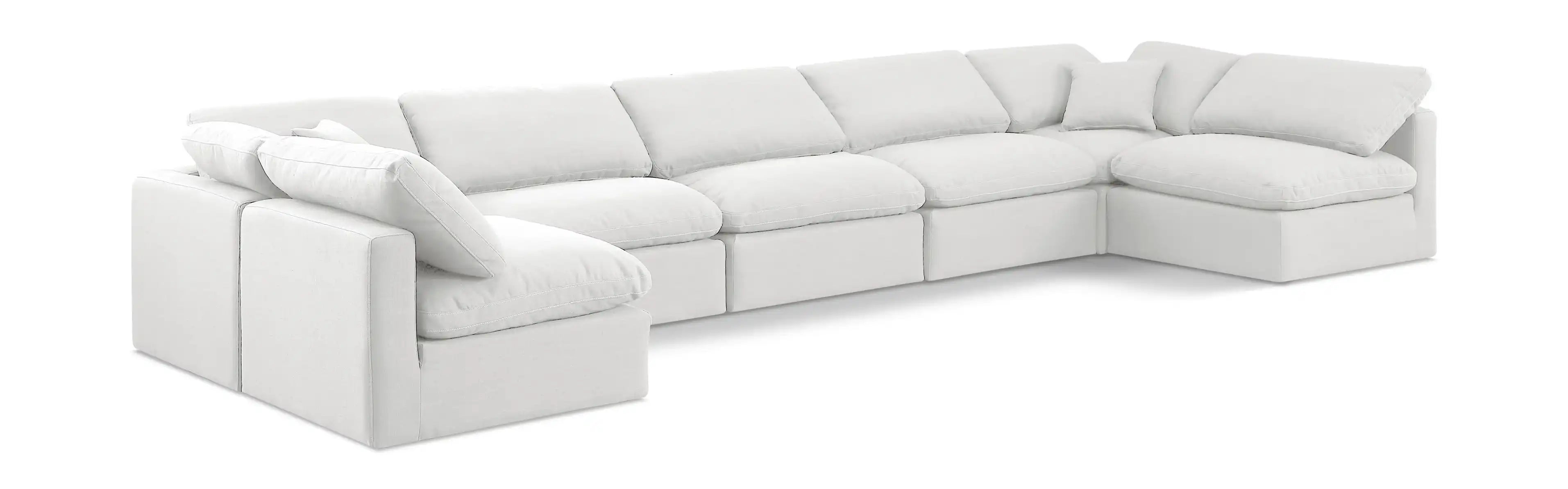 Indulge - Linen 7 Piece Modular U-Shaped Sectional - White - Best Buy Furniture