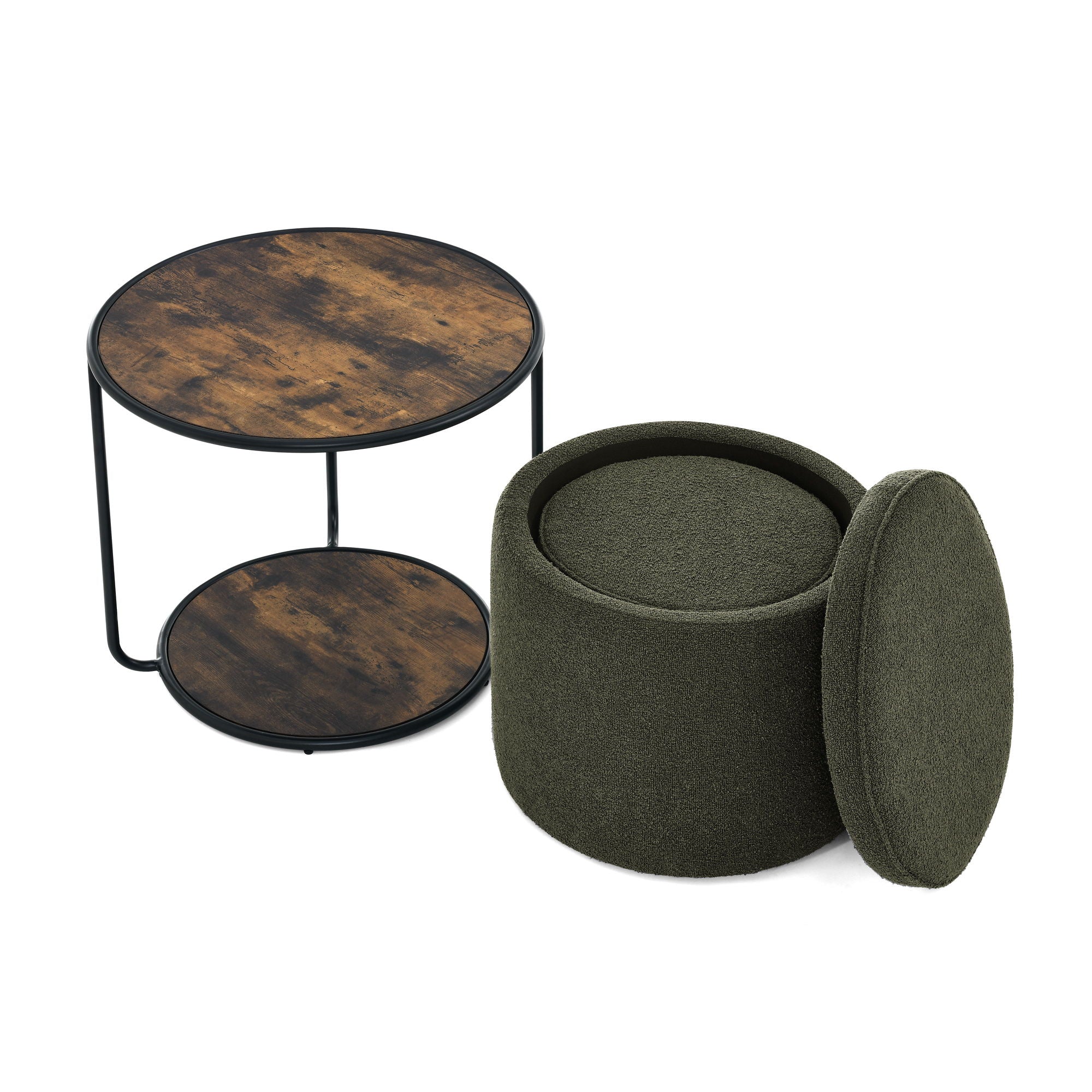 Multi Functional Ottoman And Table Set With Drum Stool - Best Buy Furniture