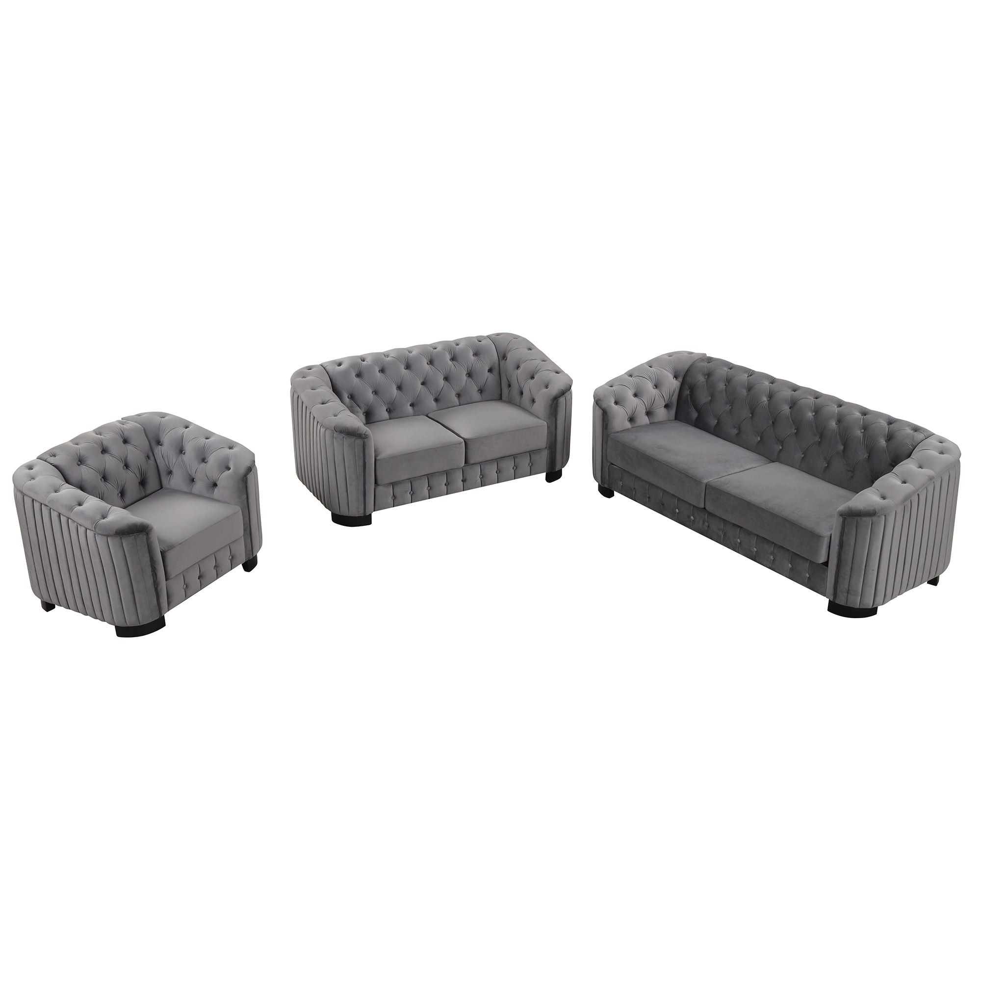 Upholstered 3 Piece Sofa Set With Legs - Best Buy Furniture