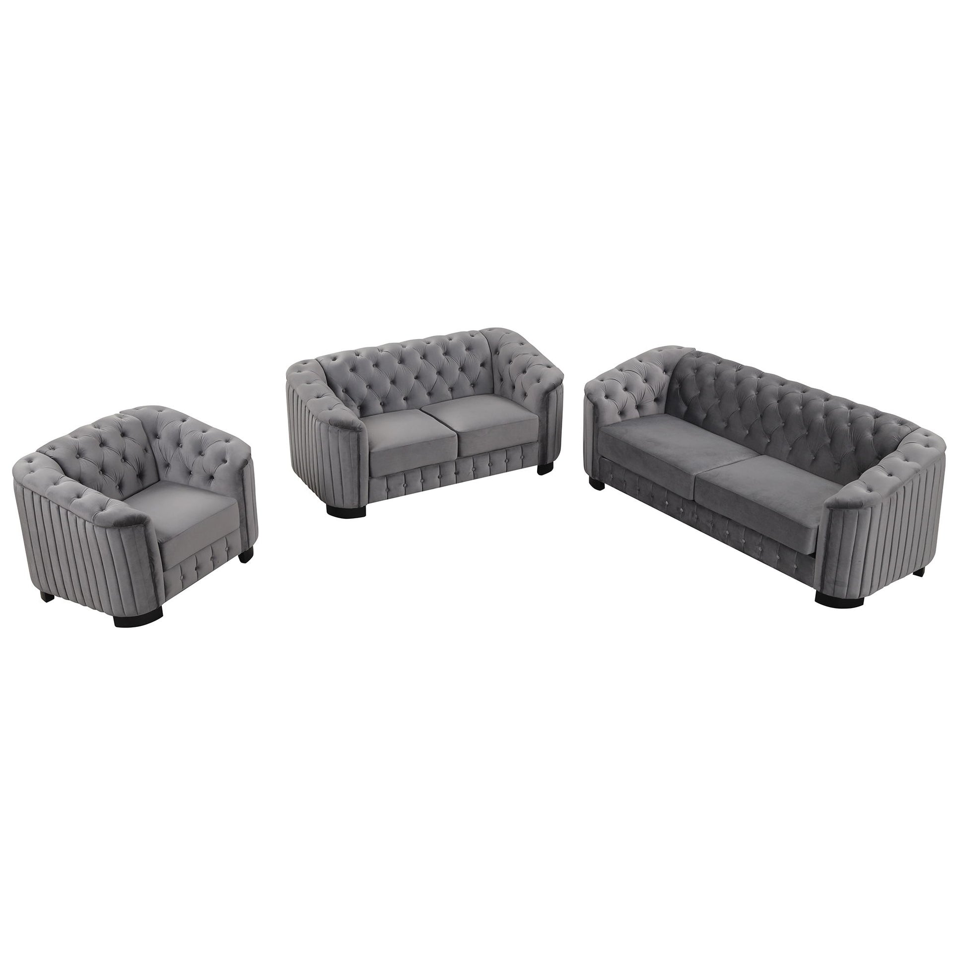 Upholstered 3 Piece Sofa Set With Legs - Best Buy Furniture