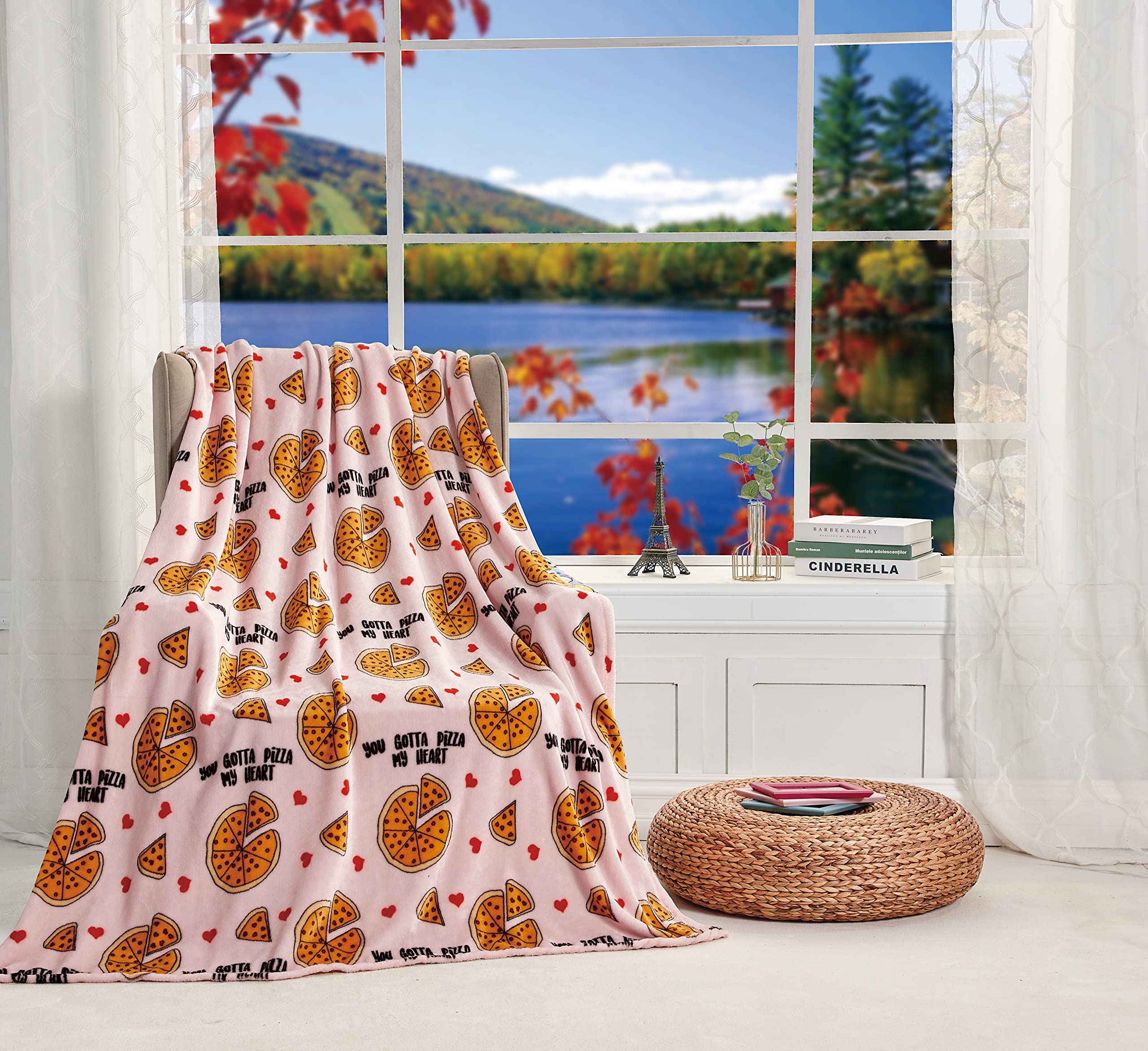 Decor&More Summertime Fun by Decor&More Extra Soft Throw Blanket (50 x 60) - Pizza My Heart - Best Buy Furniture