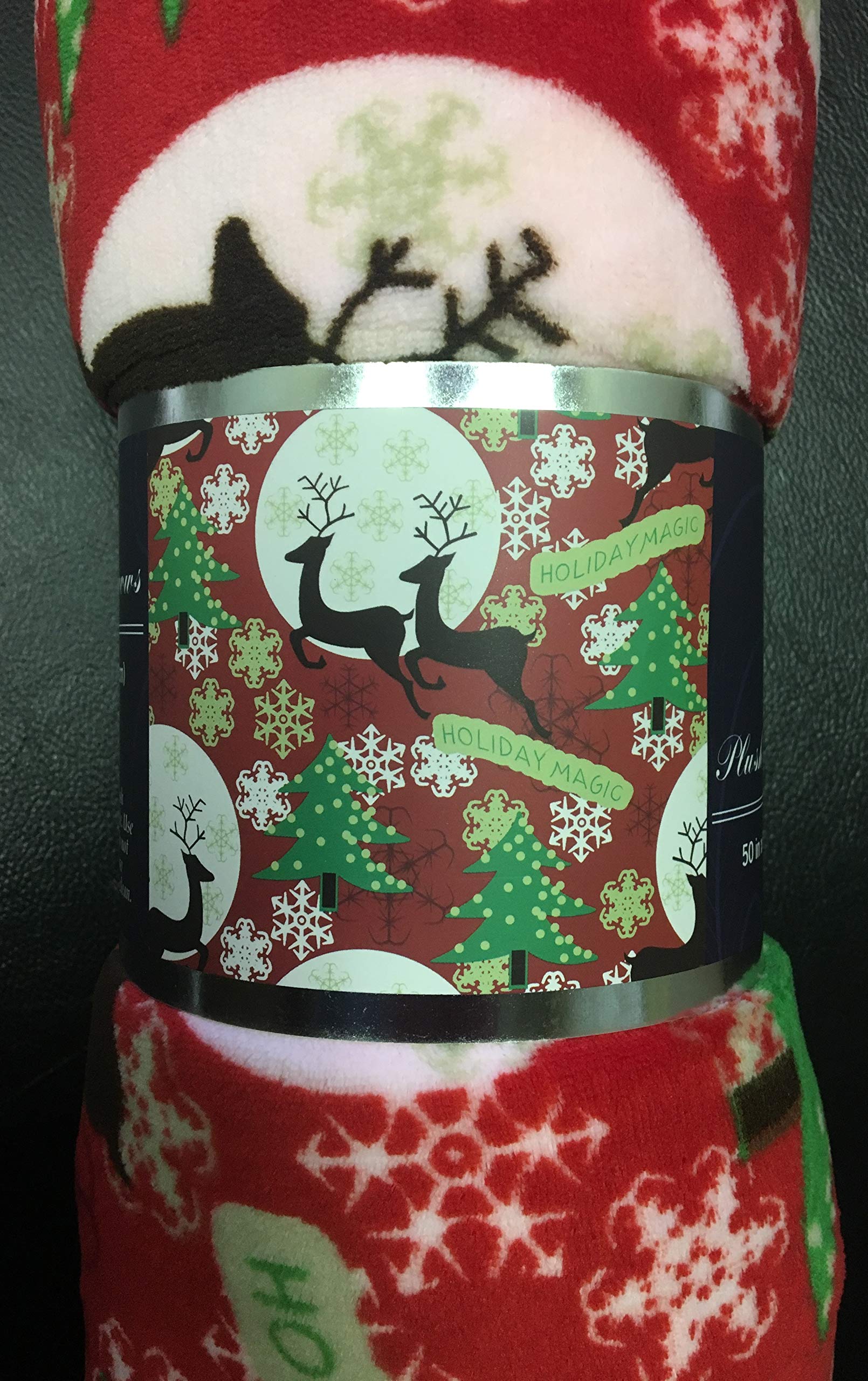 Decor&More Festive Holiday Microplush Throw Blanket (50" x 60") - Forest Friends - Best Buy Furniture