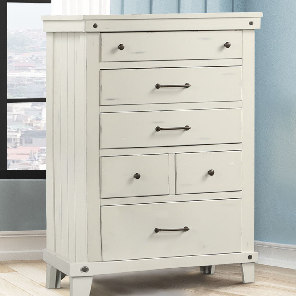 6 Drawer Chest - White - Best Buy Furniture