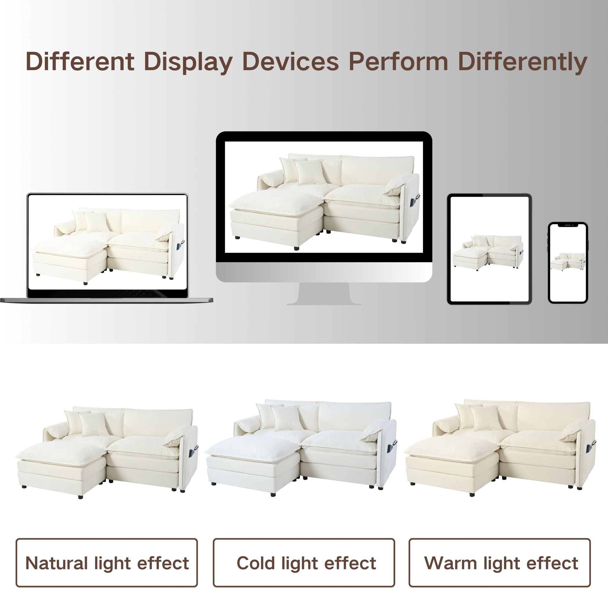 Modern Chenille Oversized Deep Seat Luxury 2 Piece Sofa Set With 4 Pillows - Best Buy Furniture