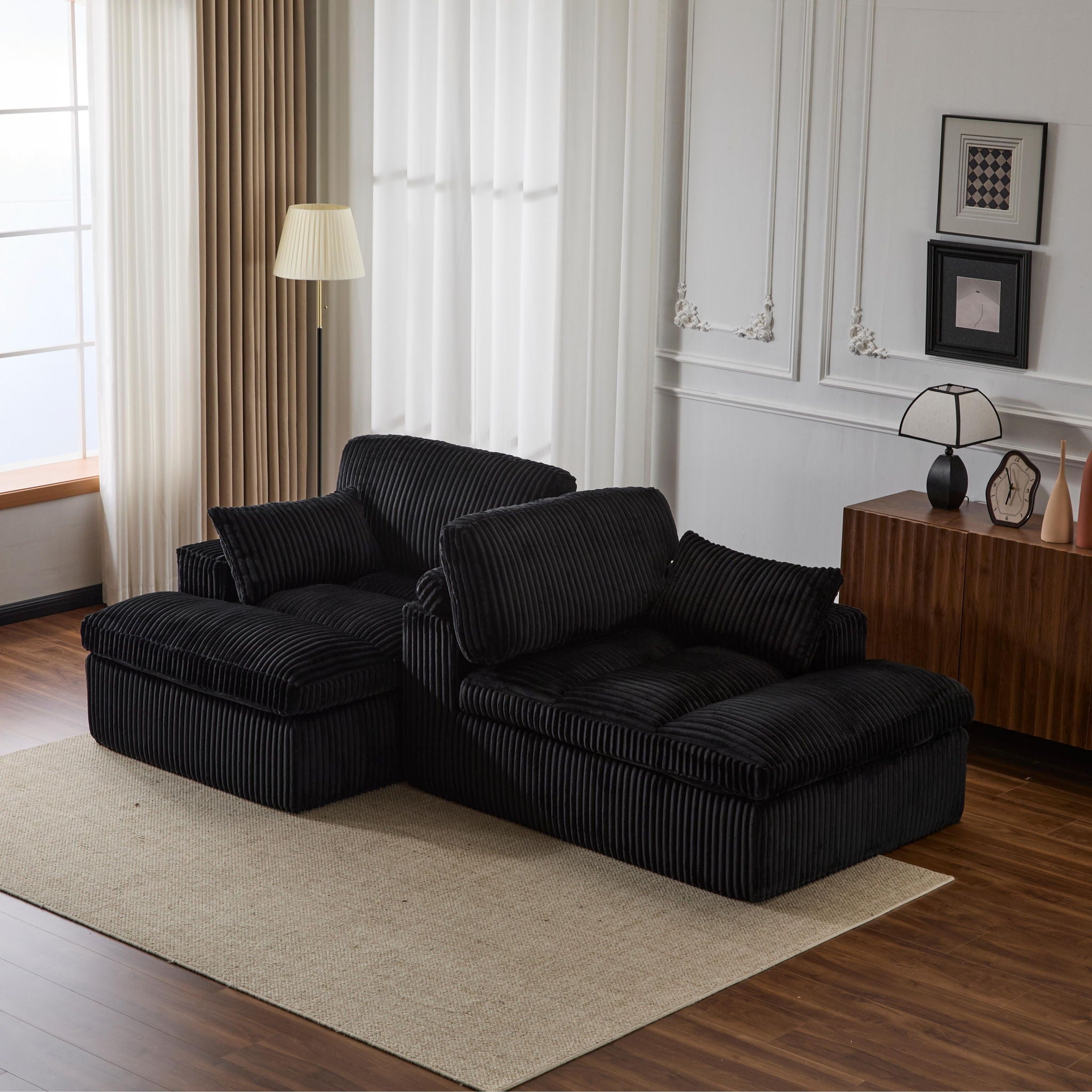 Double Chaise Lounge Chair, Oversized Upholstered Sleeper Cloud Couch - Best Buy Furniture