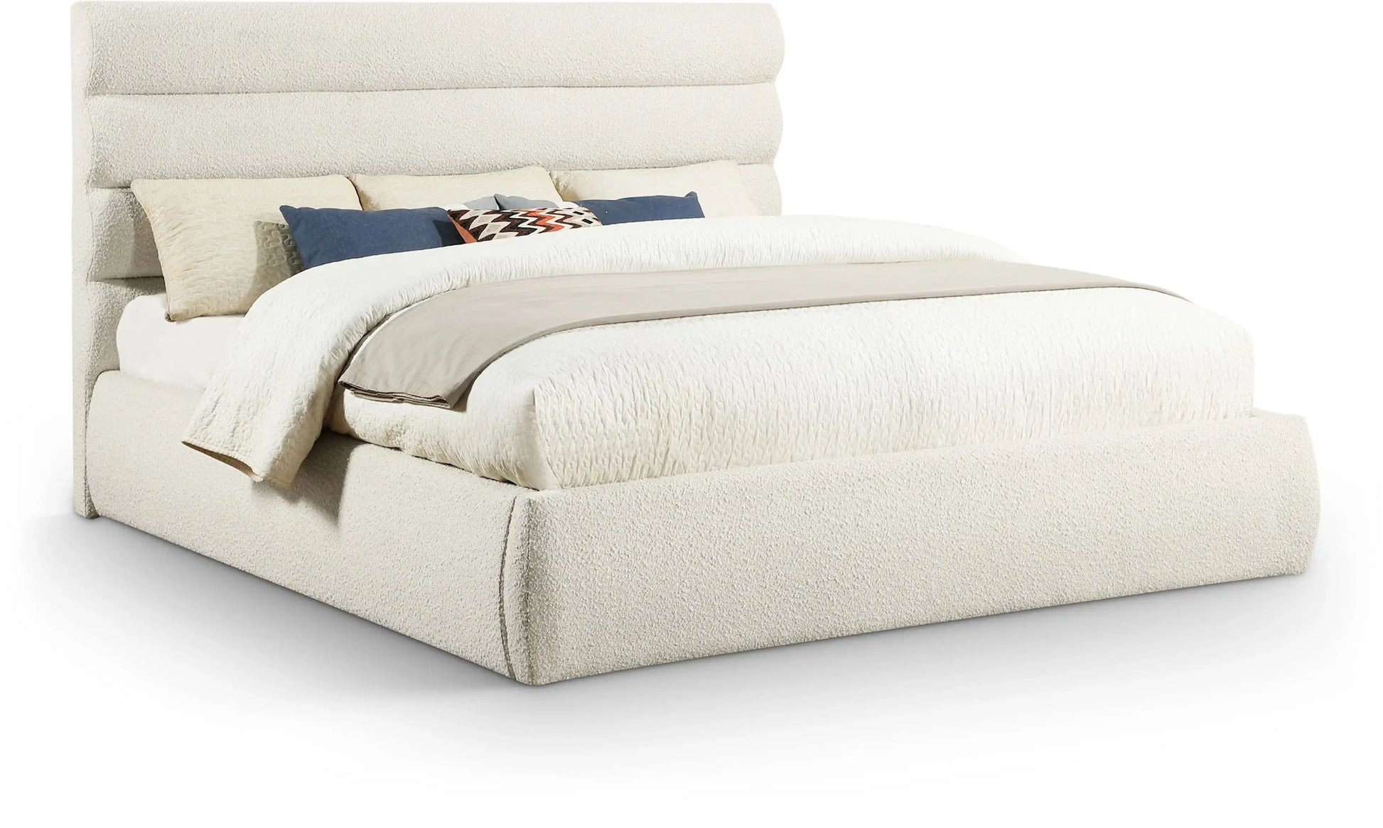 Adam - Boucle Fabric Bed With 52" Headboard - Best Buy Furniture