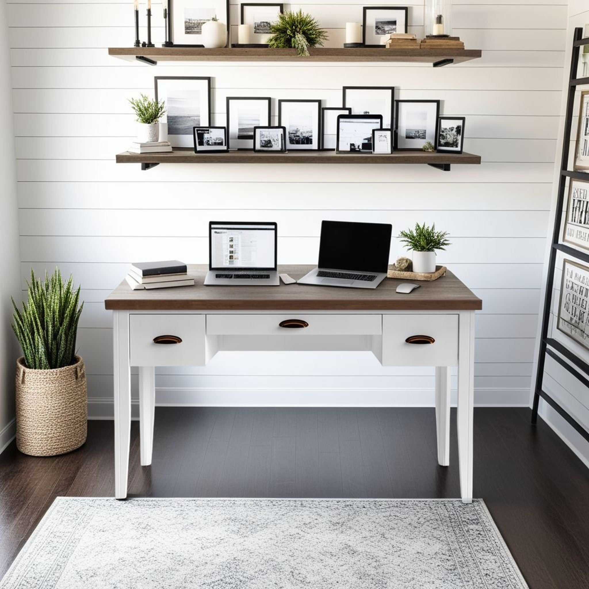 Hampton - Writing Desk - Jasmine Whitewash / Barnwood - Best Buy Furniture