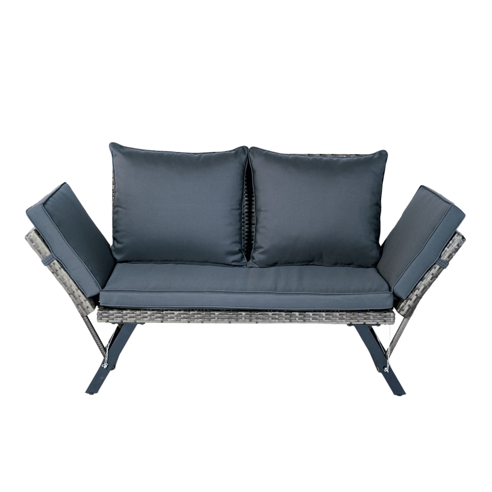 1 Pieces Patio Wicker Side Foldable Bench Patio Backyard Conversation Bench Gray Wicker - Dark Gray - Best Buy Furniture