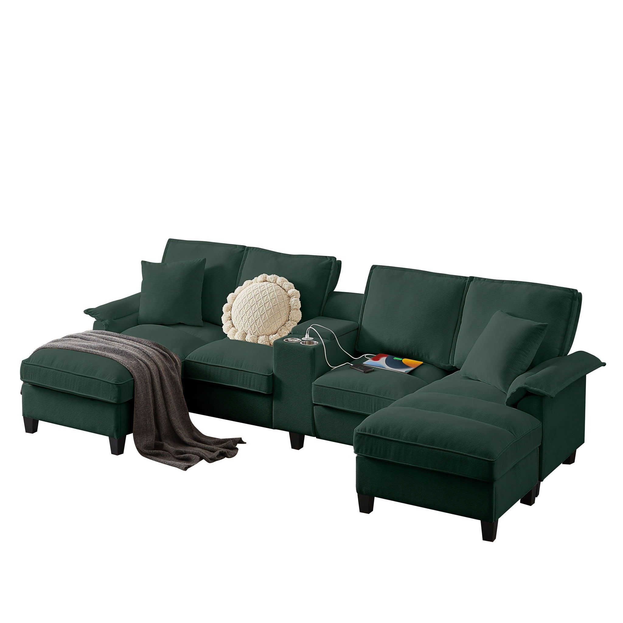 Modern U-Shaped Sectional Sofa Bed With Storage - Best Buy Furniture