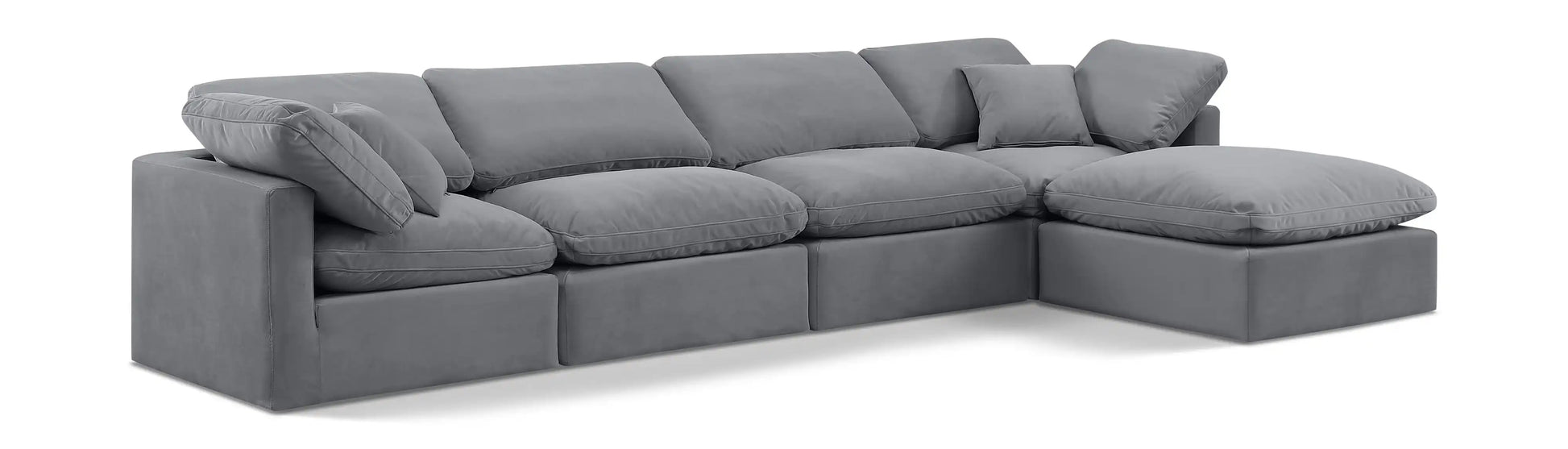 Indulge - Velvet 5 Piece Modular Sectional With Chaise - Best Buy Furniture