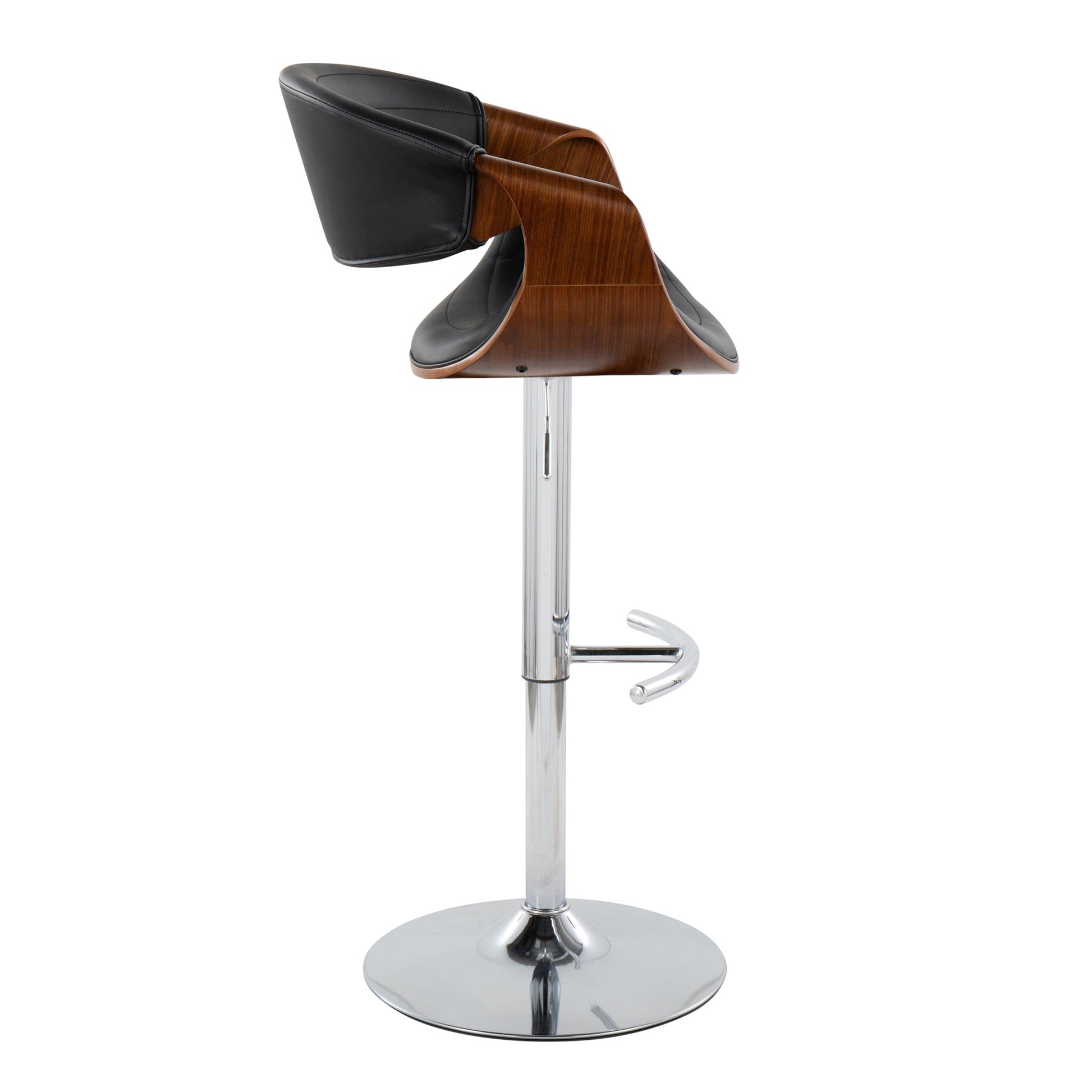 Symphony - Mid Century Modern Adjustable Barstool & Swivel With Rounded T Footrest (Set of 2) - Best Buy Furniture