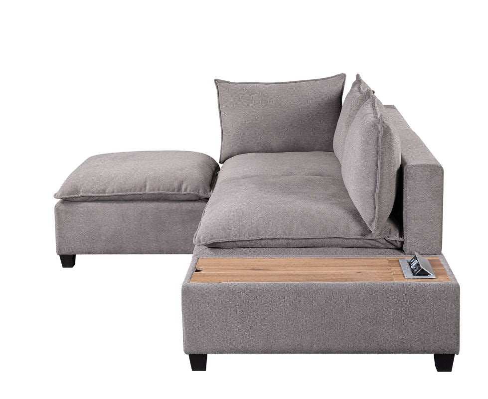 Madison - Fabric Reversible Sectional Sofa Ottoman - Best Buy Furniture