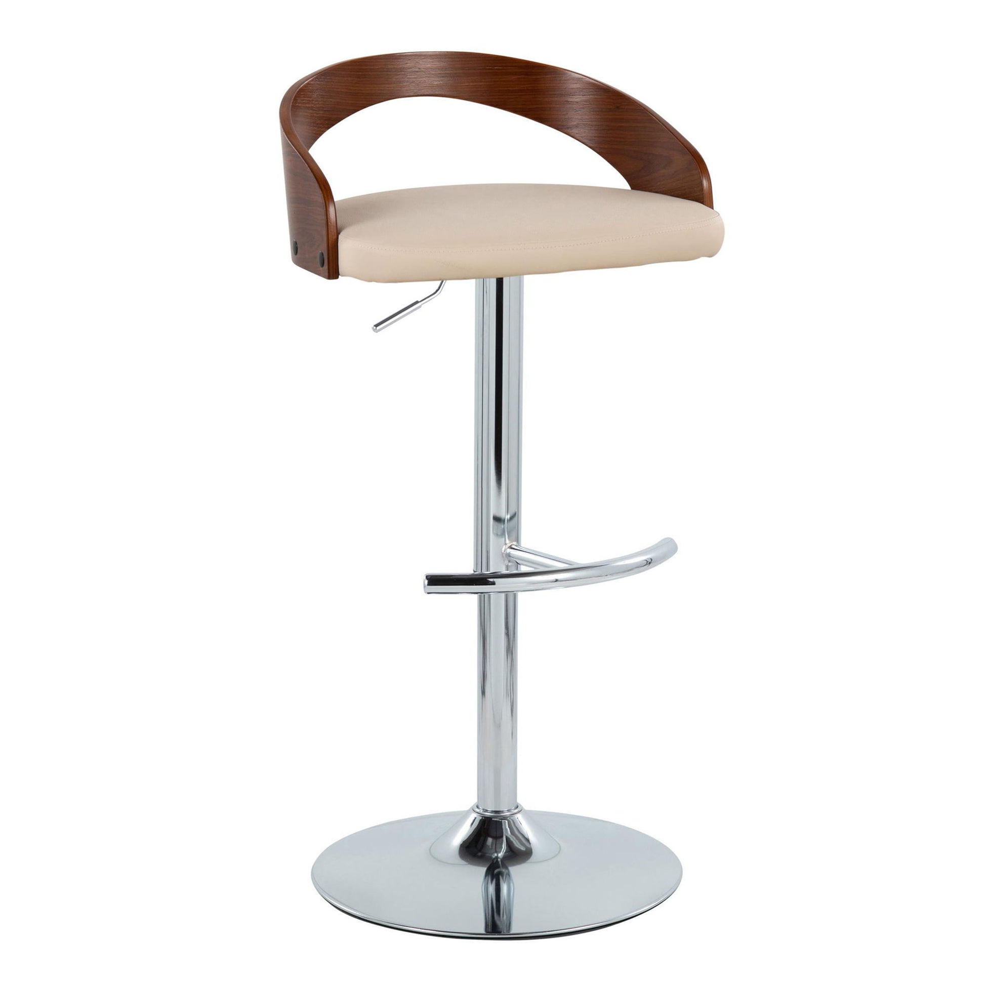 Grotto - Contemporary Adjustable Barstool & Swivel With Rounded T Footrest (Set of 2) - Best Buy Furniture