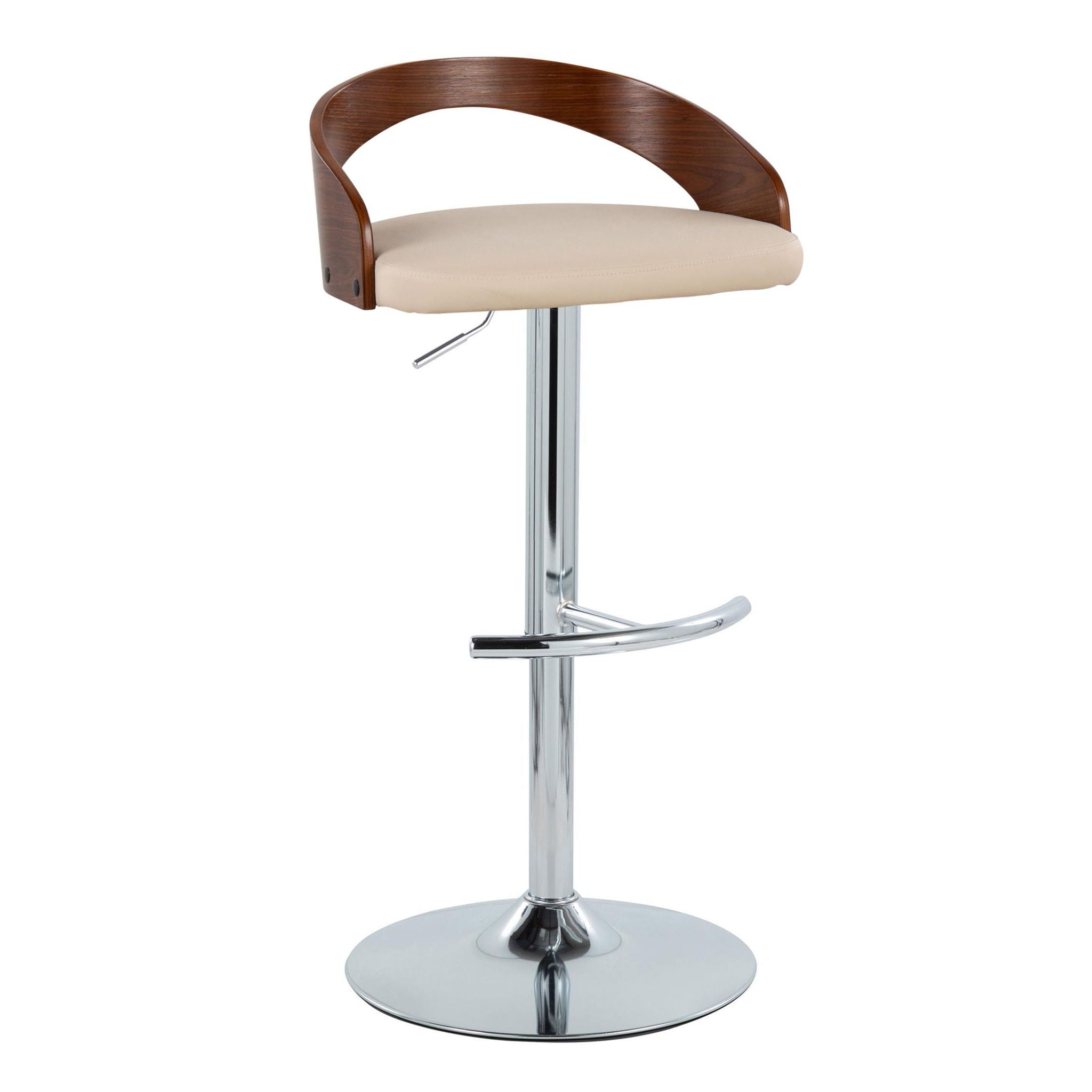 Grotto - Contemporary Adjustable Barstool & Swivel With Rounded T Footrest (Set of 2) - Best Buy Furniture
