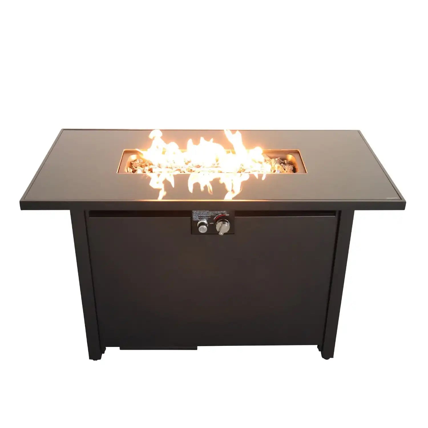 Outdoor Fire Pit Table Durable Construction With Lid - Black - Best Buy Furniture