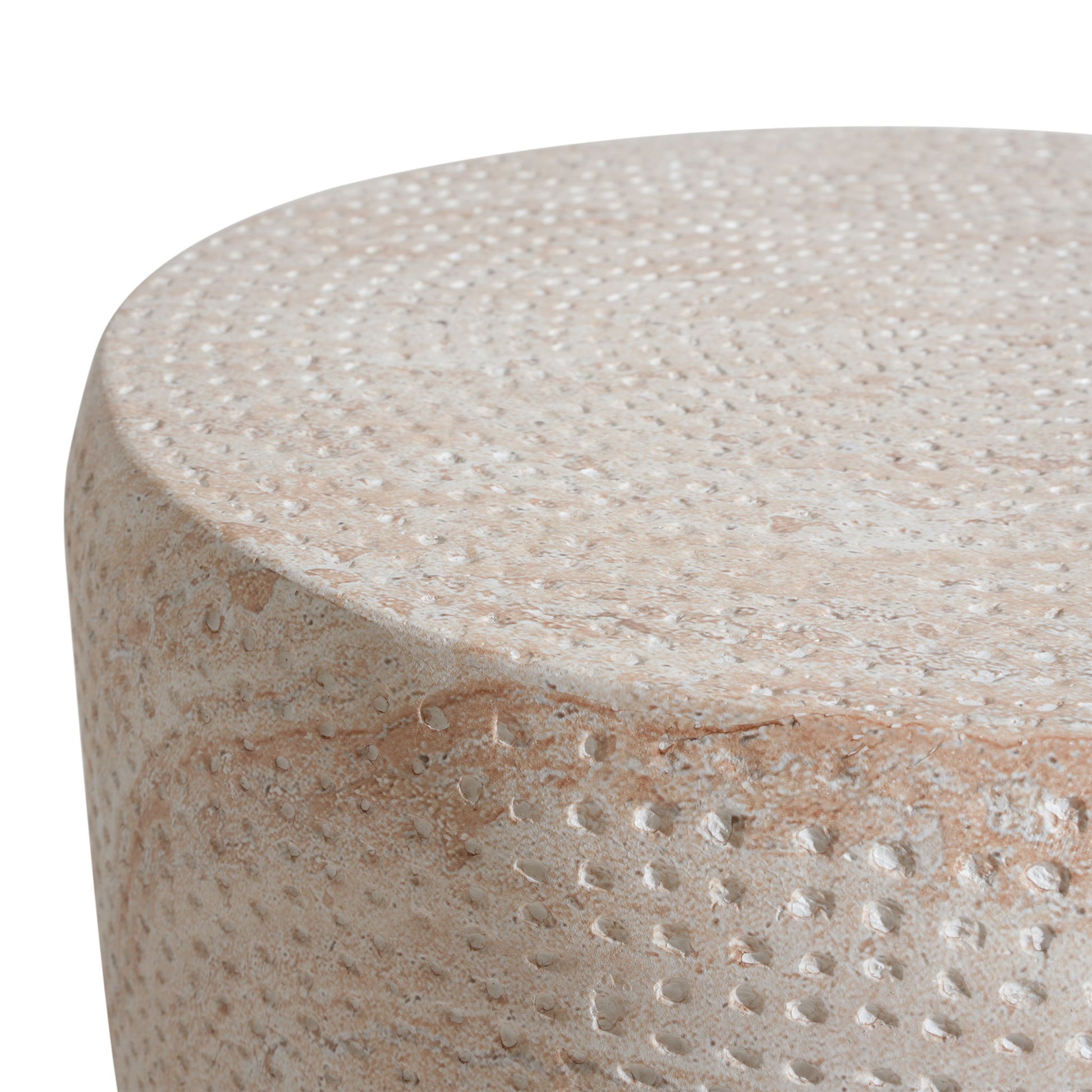 Outdoor / Indoor Lightweight, Concrete Side Table, Travertine - Beige - Best Buy Furniture