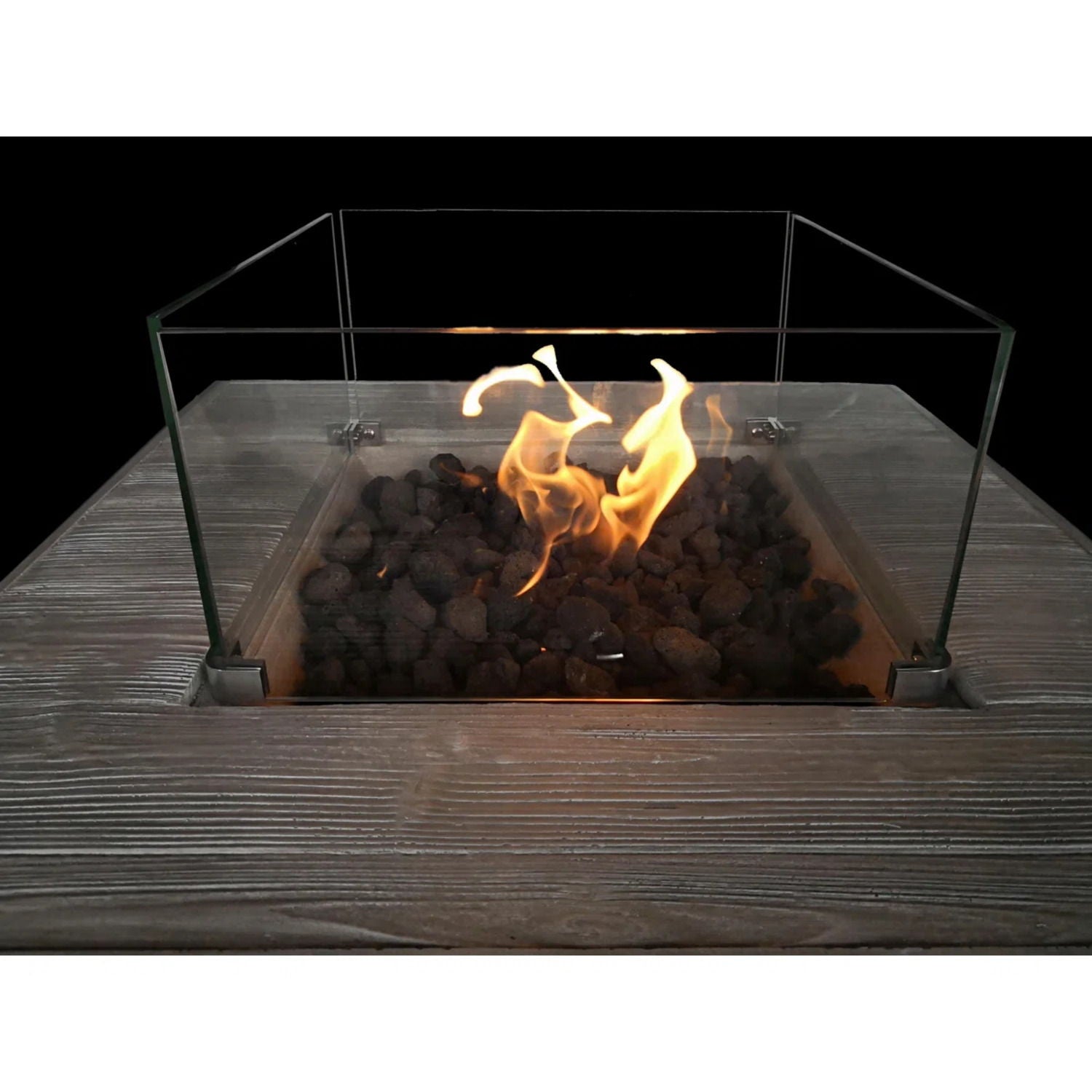 Reinforced - Propane Fire Pit Table - Black / Gray - Best Buy Furniture