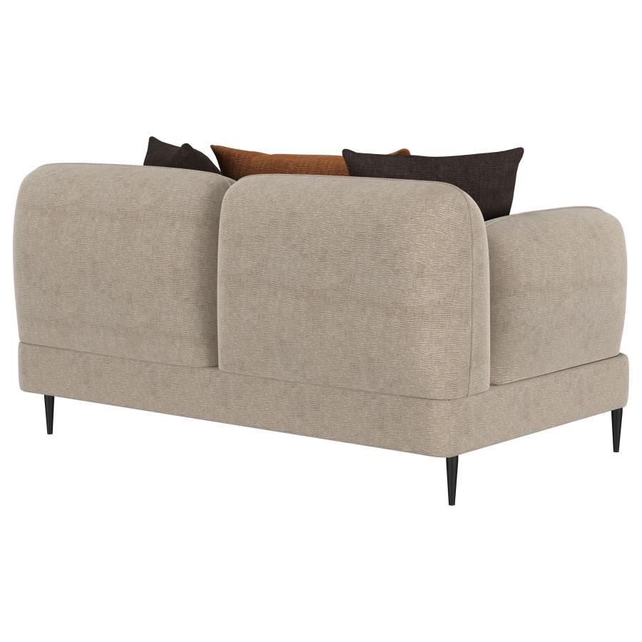 Jade - Chenille Upholstered Modern Track Arm Loveseat - Best Buy Furniture