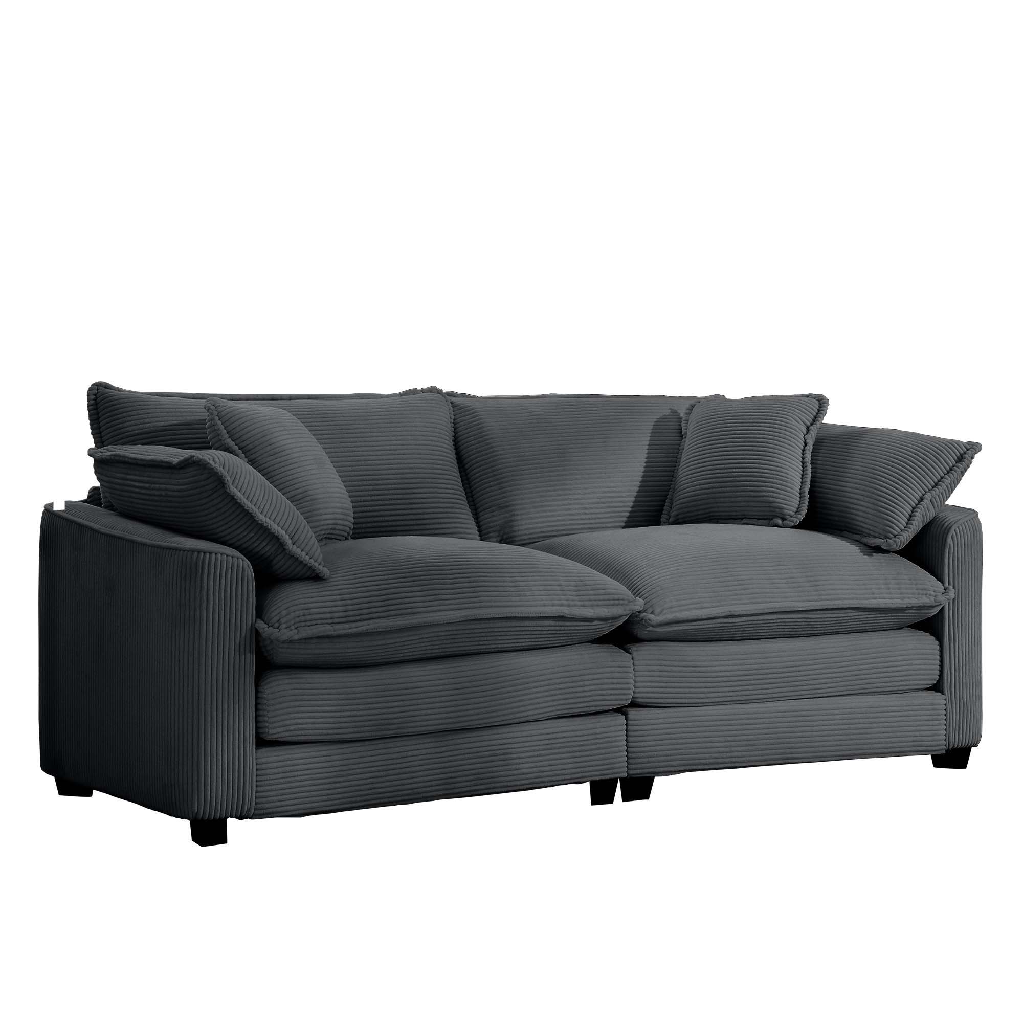 Modern 2 Seater With 4 Pillows, Upholstered Deep Seating Loveseat - Best Buy Furniture