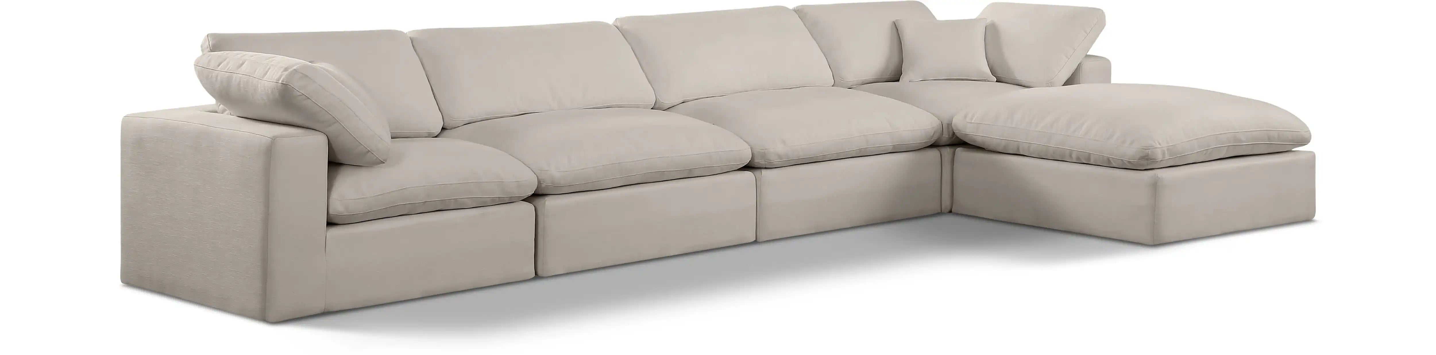 Comfy - 5 Piece Linen Modular Sectional With Chaise - Best Buy Furniture