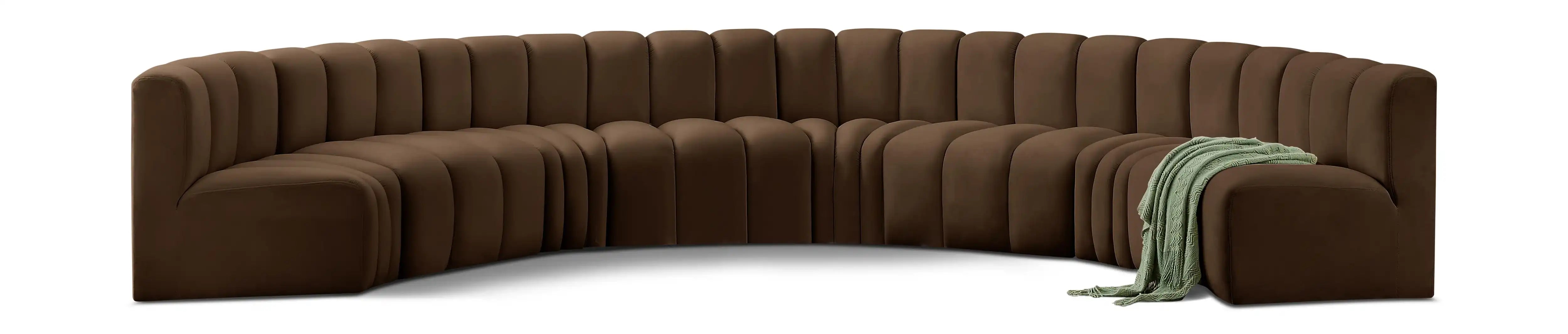 Arc - Velvet 8 Piece U-Shaped Modular Sofa - Best Buy Furniture