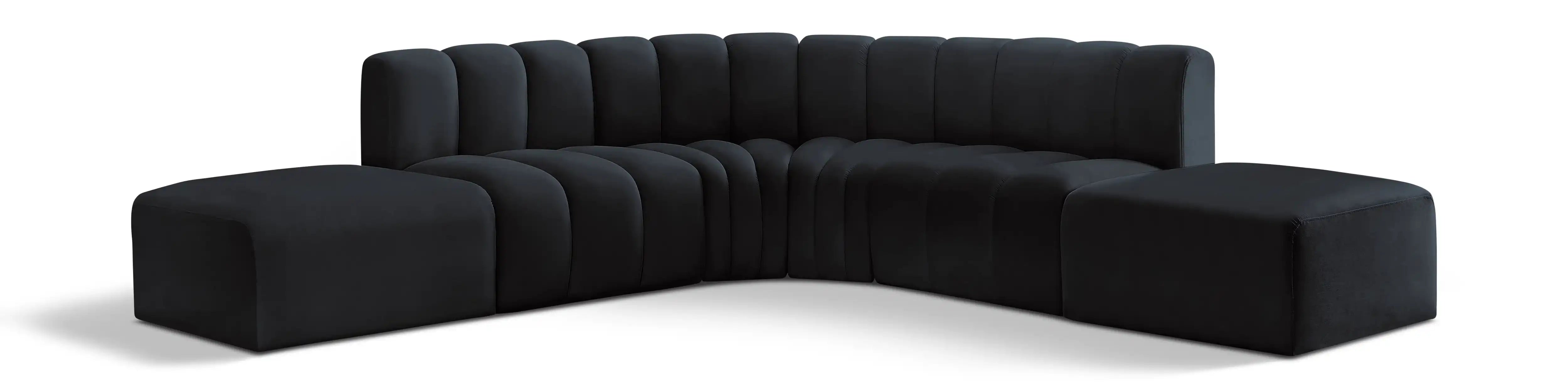 Arc - Velvet 6 Piece Corner Modular Sofa - Best Buy Furniture