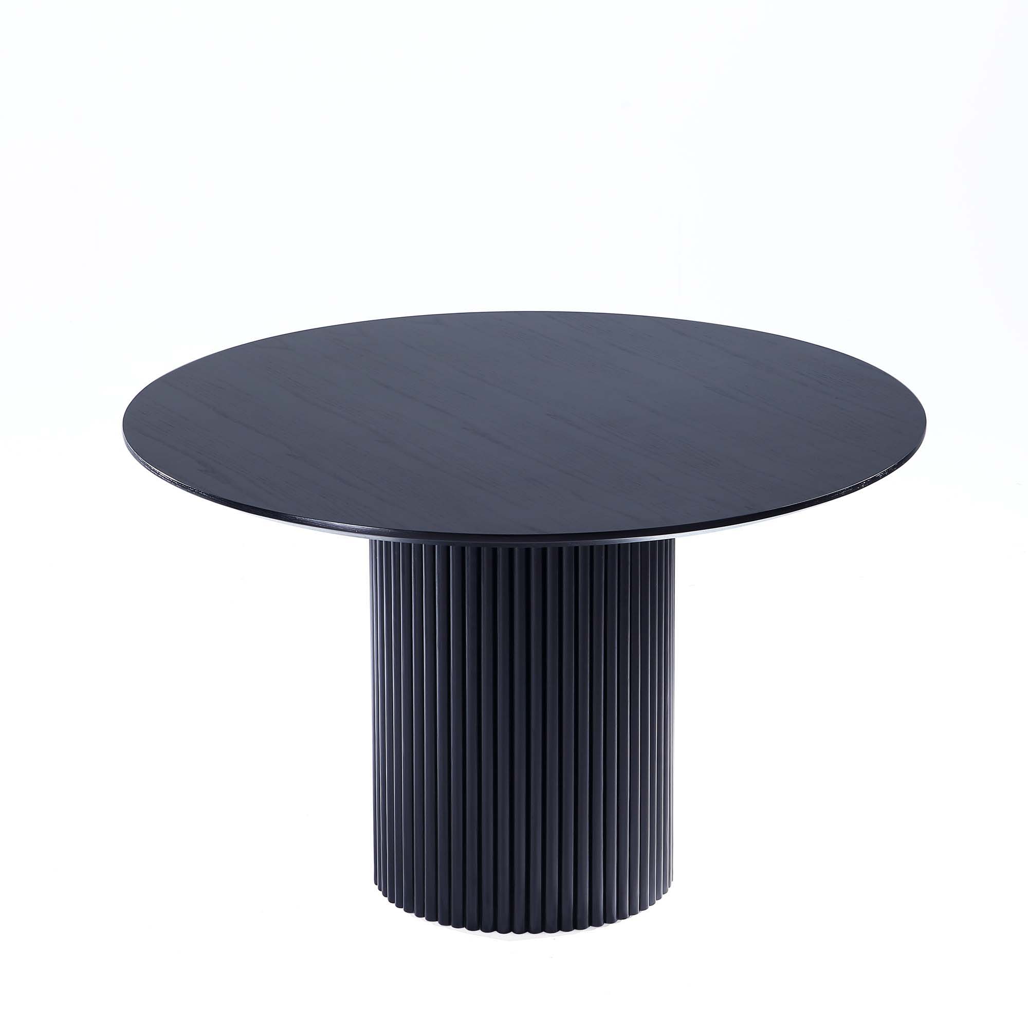 Hathaway - Round Dining Table With Ribbed Base