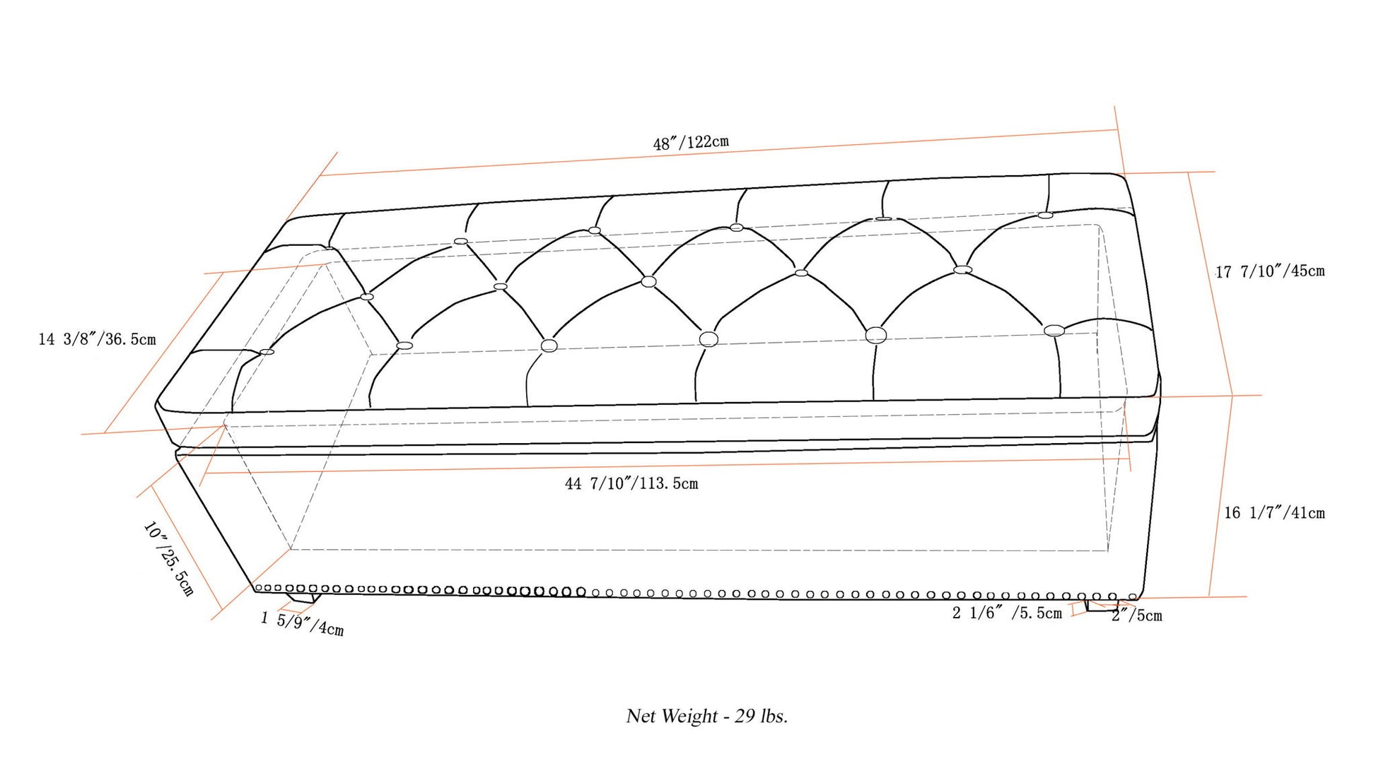 Hamilton - Storage Ottoman - Coffee Brown - Best Buy Furniture