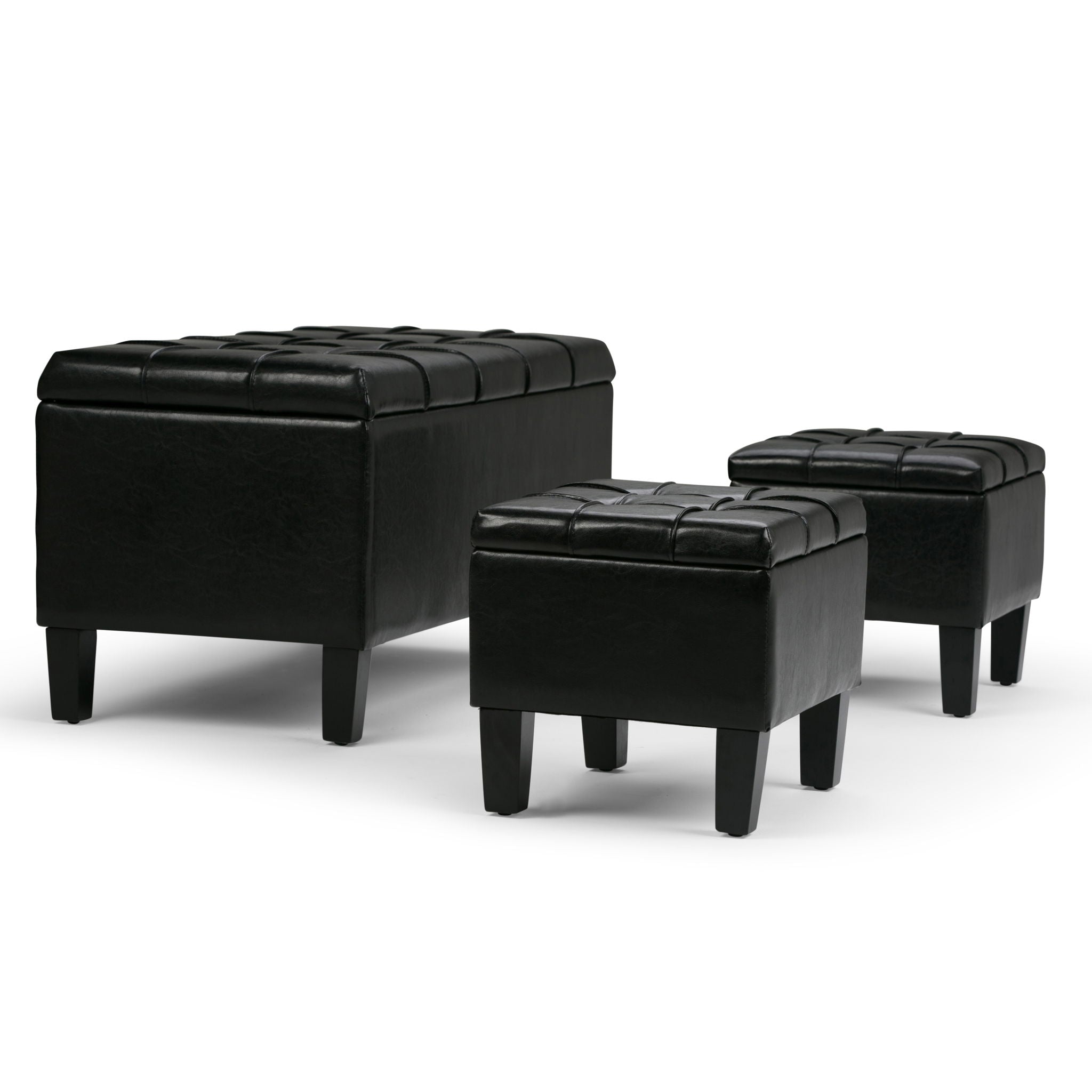 Dover - 3 Piece Storage Ottoman Contemporary Design - Best Buy Furniture