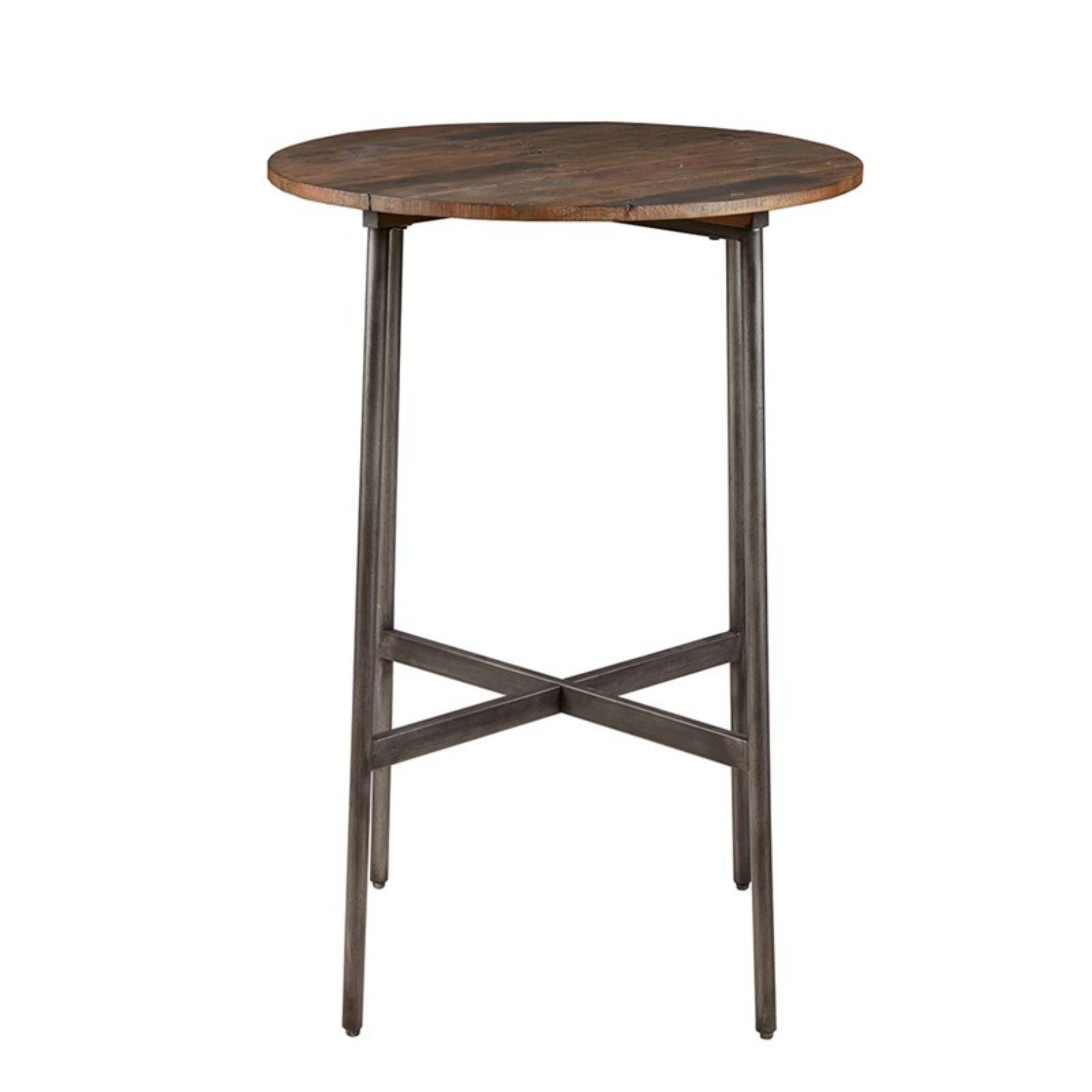 Renu - Round Bar Table With Industrial Charm - Light Brown - Best Buy Furniture