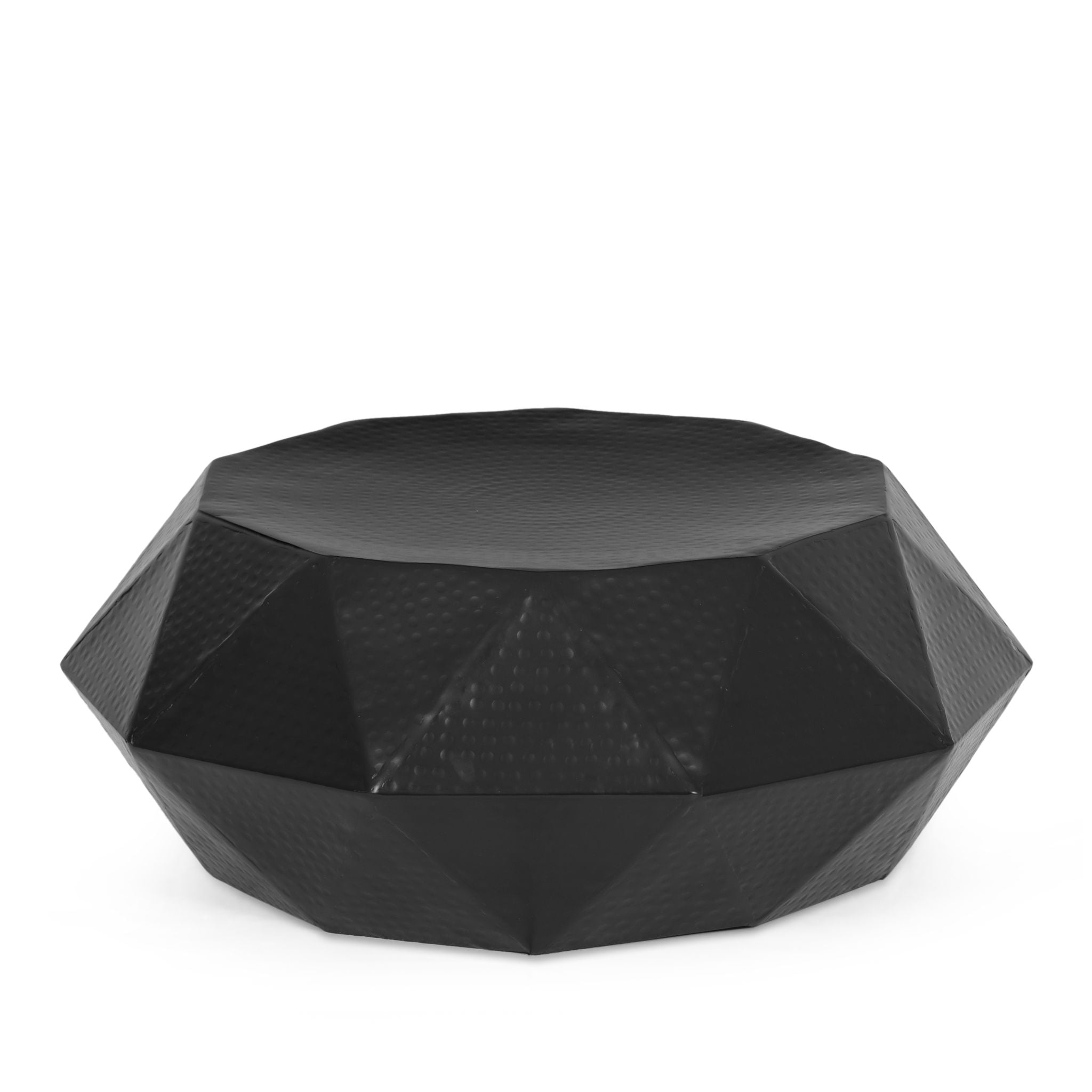 Modern Polygonal Coffee Table With Hammered Texture - Black - Best Buy Furniture