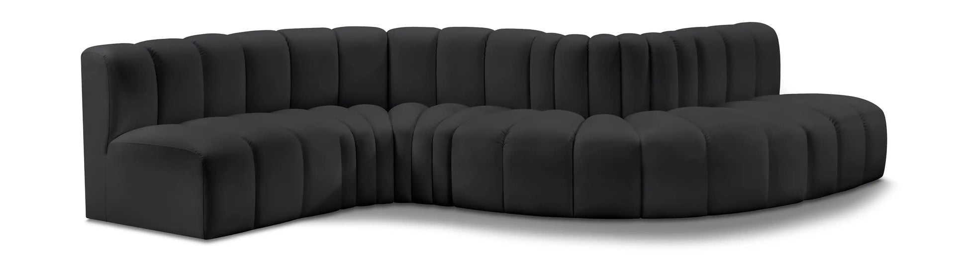 Arc - Faux Leather 6 Piece Curved Modular Sofa - Best Buy Furniture