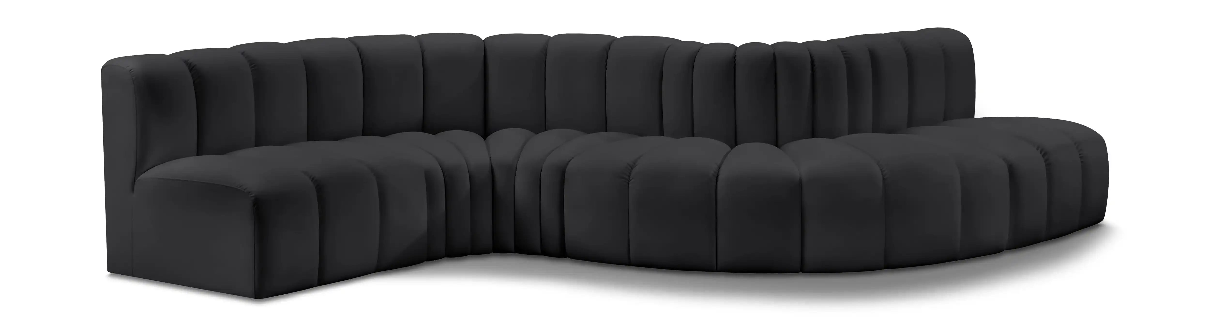 Arc - Faux Leather 6 Piece Curved Modular Sofa - Best Buy Furniture